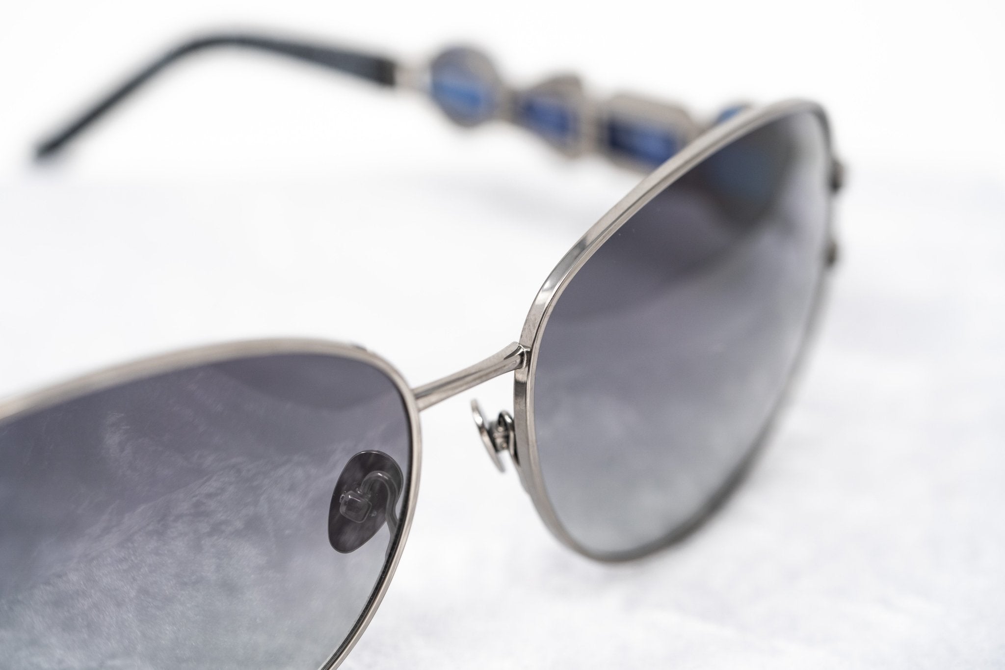 Oscar De La Renta Sunglasses Oval Gun Metal and Grey-GR8 Sunglasses