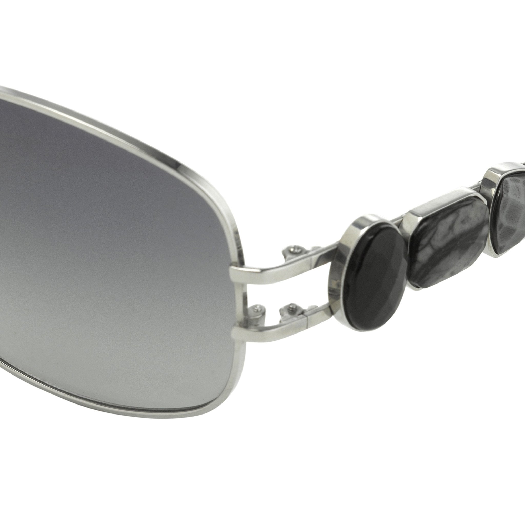 Oscar De La Renta Sunglasses Oval Silver and Grey-GR8 Sunglasses