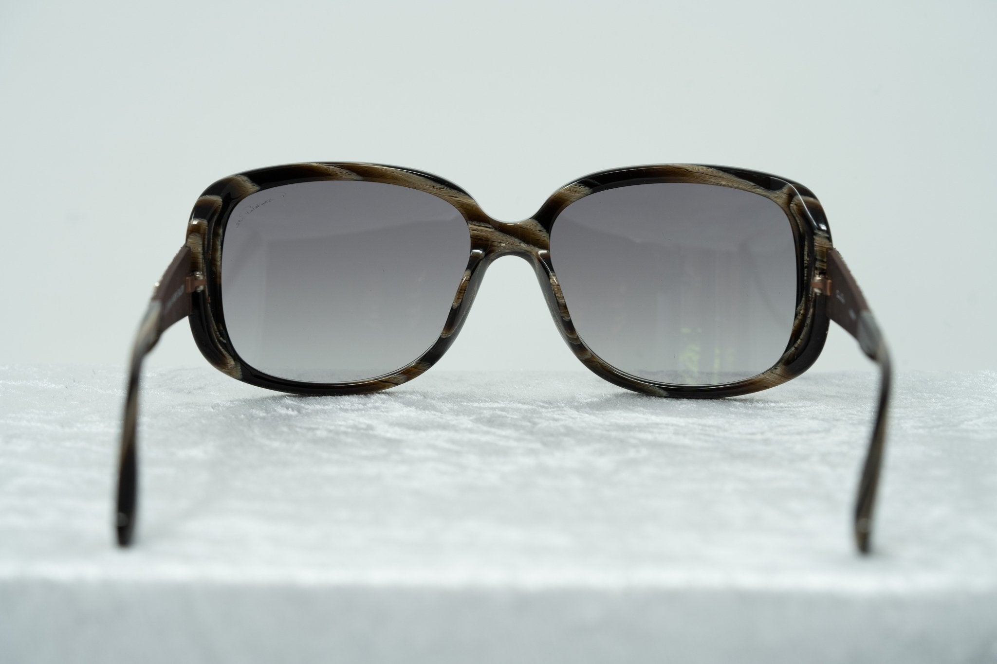 Oscar De La Renta Women Sunglasses Gemstones Oversized Frame Horn Bronze With Grey Graduated Lens ODLR64C2SUN - Watches & Crystals