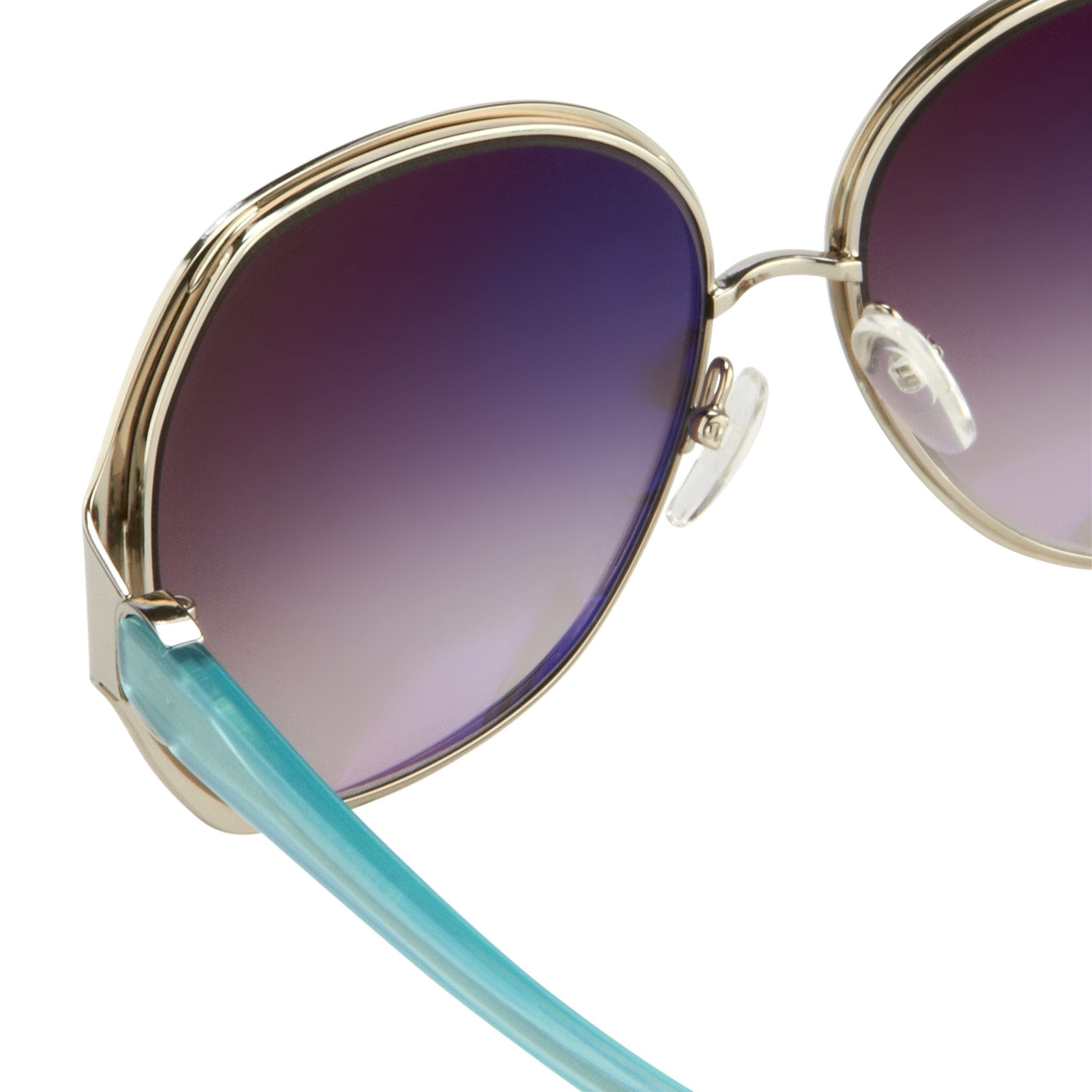 Oscar De La Renta Sunglasses Oversized Silver Multicolour Enamel and Grey-GR8 Sunglasses