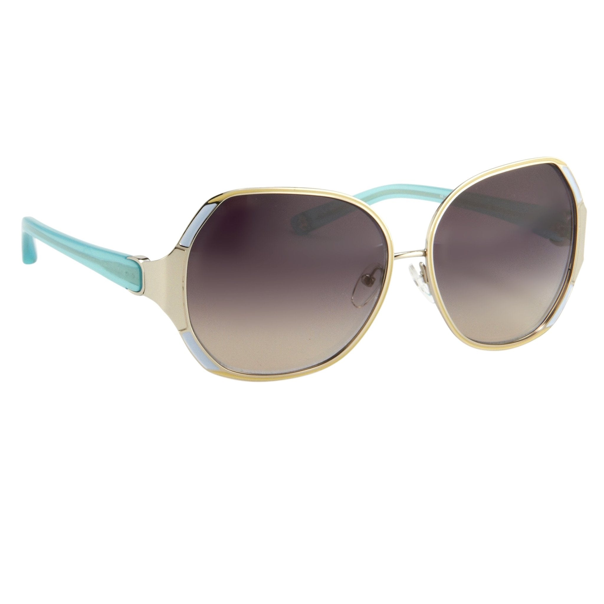 Oscar De La Renta Sunglasses Oversized Silver Multicolour Enamel and Grey-GR8 Sunglasses