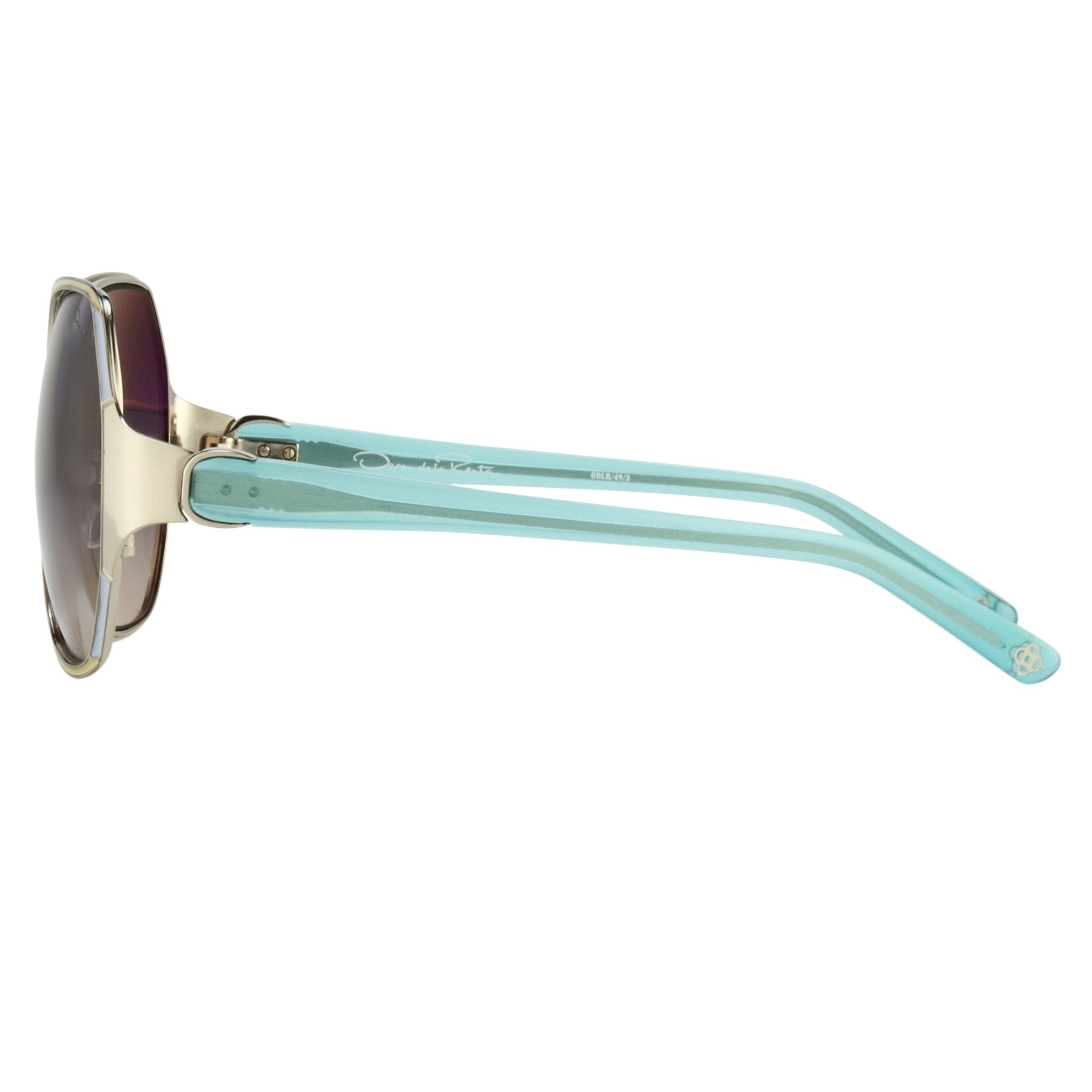 Oscar De La Renta Sunglasses Oversized Silver Multicolour Enamel and Grey-GR8 Sunglasses