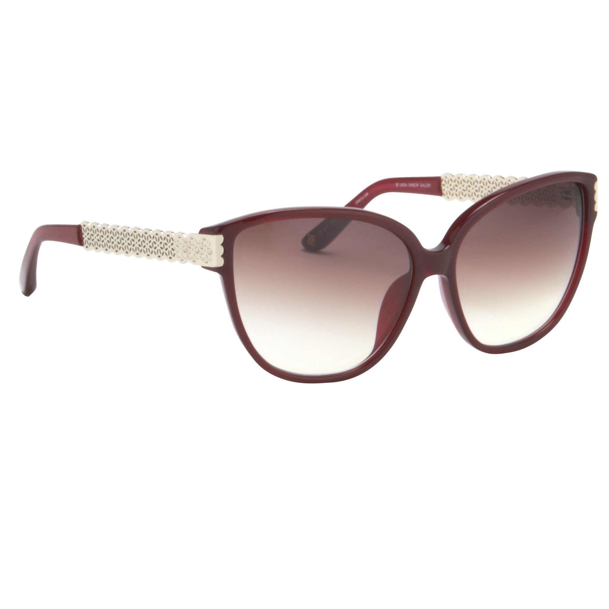 Oscar De La Renta Sunglasses Oval Deep Red and Brown-GR8 Sunglasses