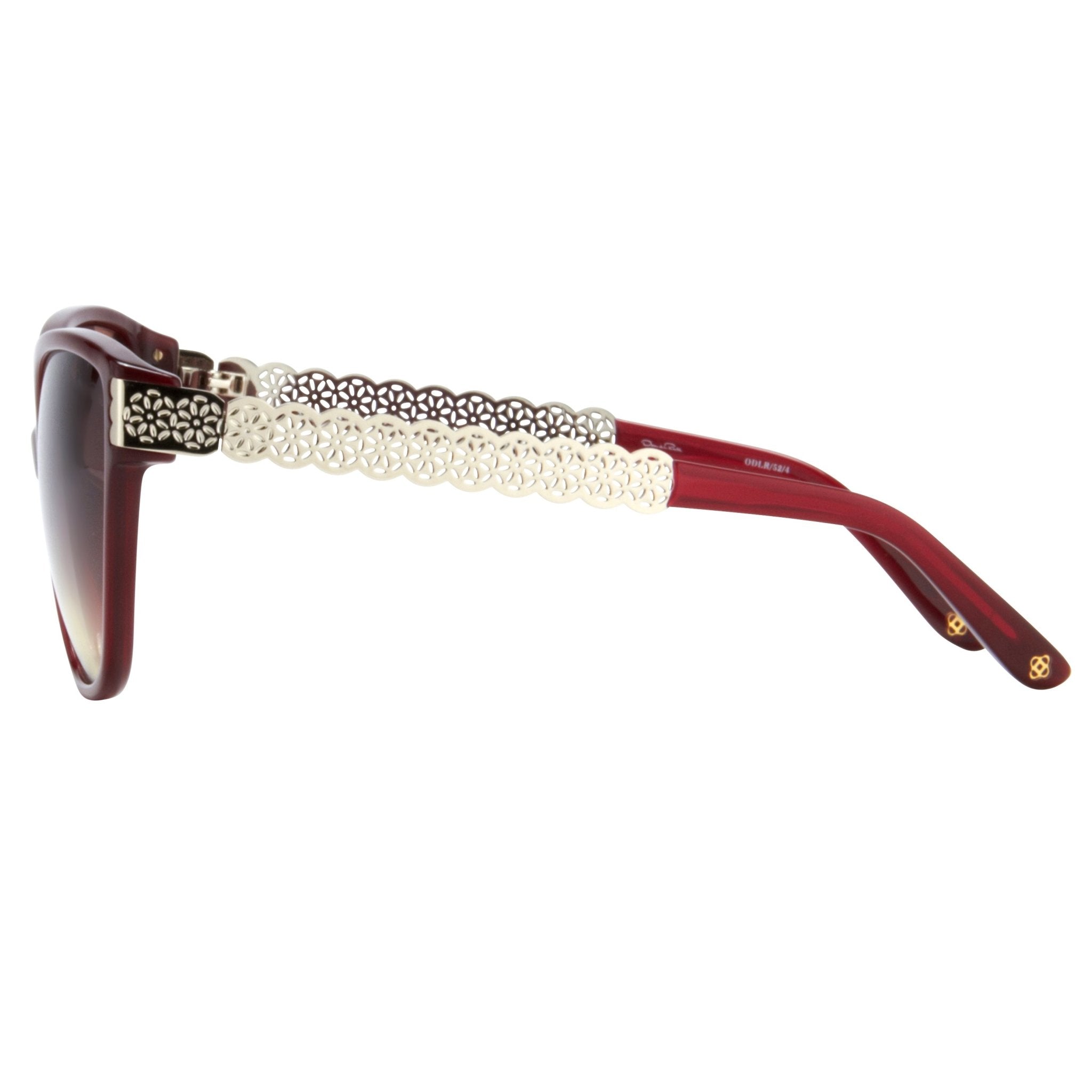 Oscar De La Renta Women Sunglasses Oval Deep Red with Brown Graduated Lenses - ODLR52C4SUN - Watches & Crystals