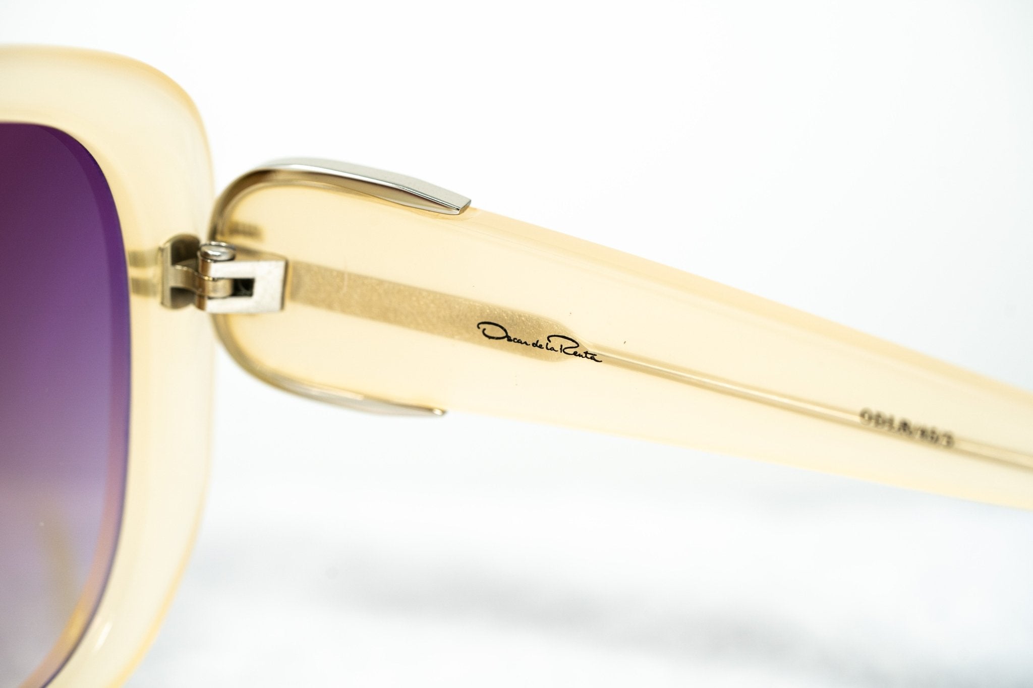 Oscar De La Renta Sunglasses Oversized Nude Silver and Amber-GR8 Sunglasses