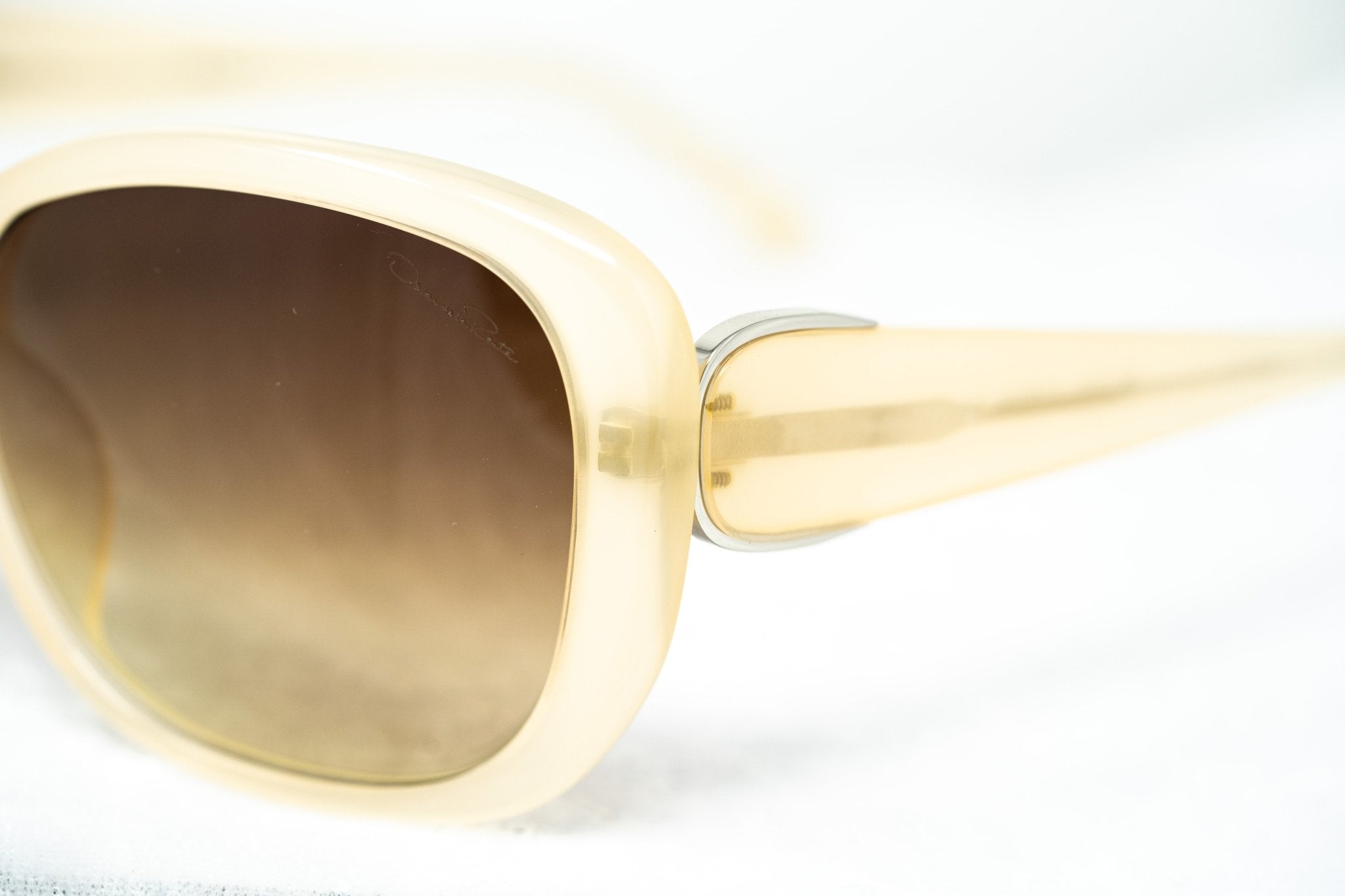 Oscar De La Renta Sunglasses Oversized Nude Silver and Amber-GR8 Sunglasses