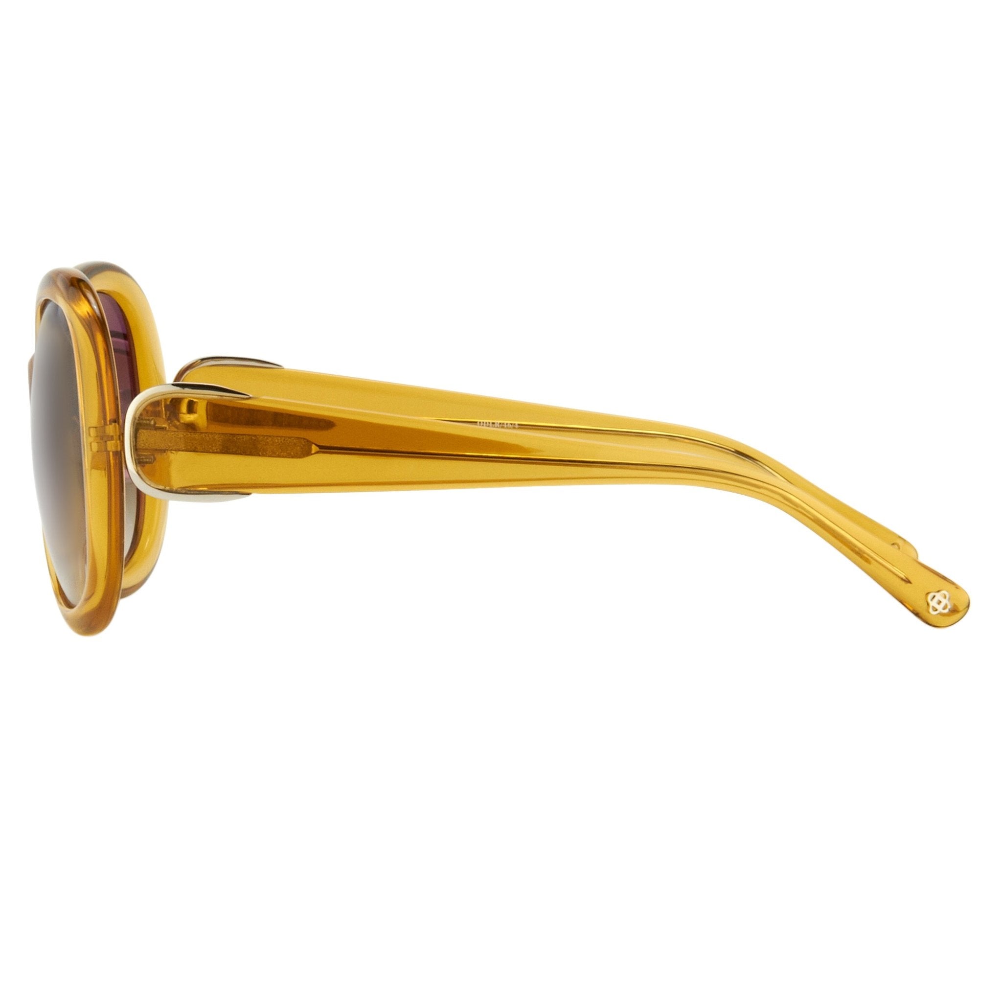 Oscar De La Renta Sunglasses Oversized Yellow and Brown-GR8 Sunglasses