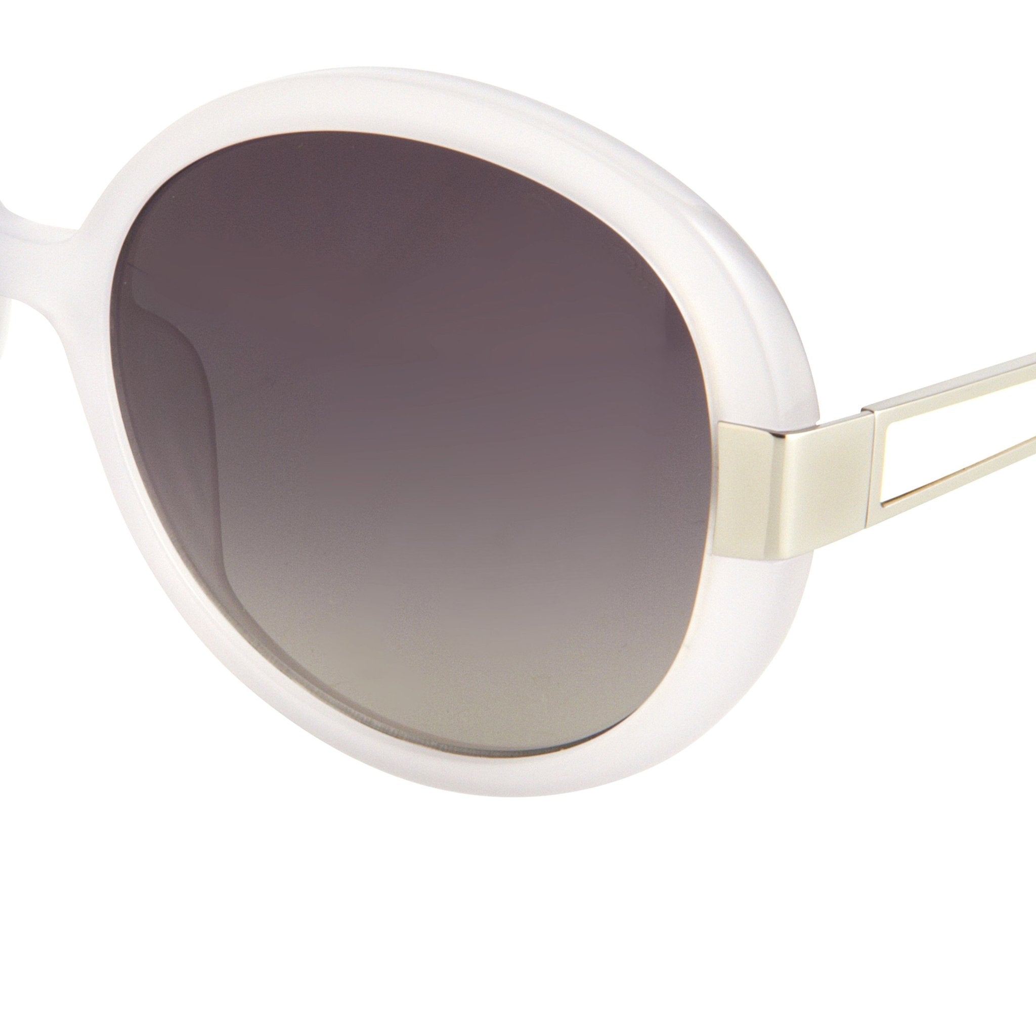 Oscar De La Renta Sunglasses Round Ivory and Grey-GR8 Sunglasses