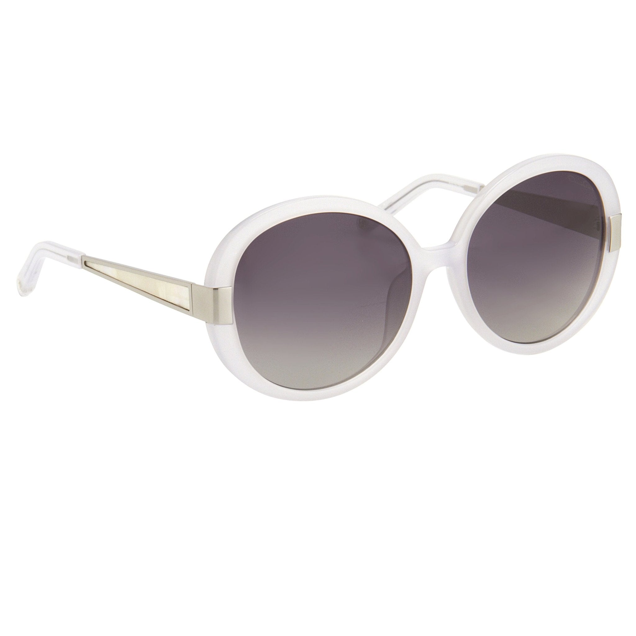 Oscar De La Renta Sunglasses Round Ivory and Grey-GR8 Sunglasses