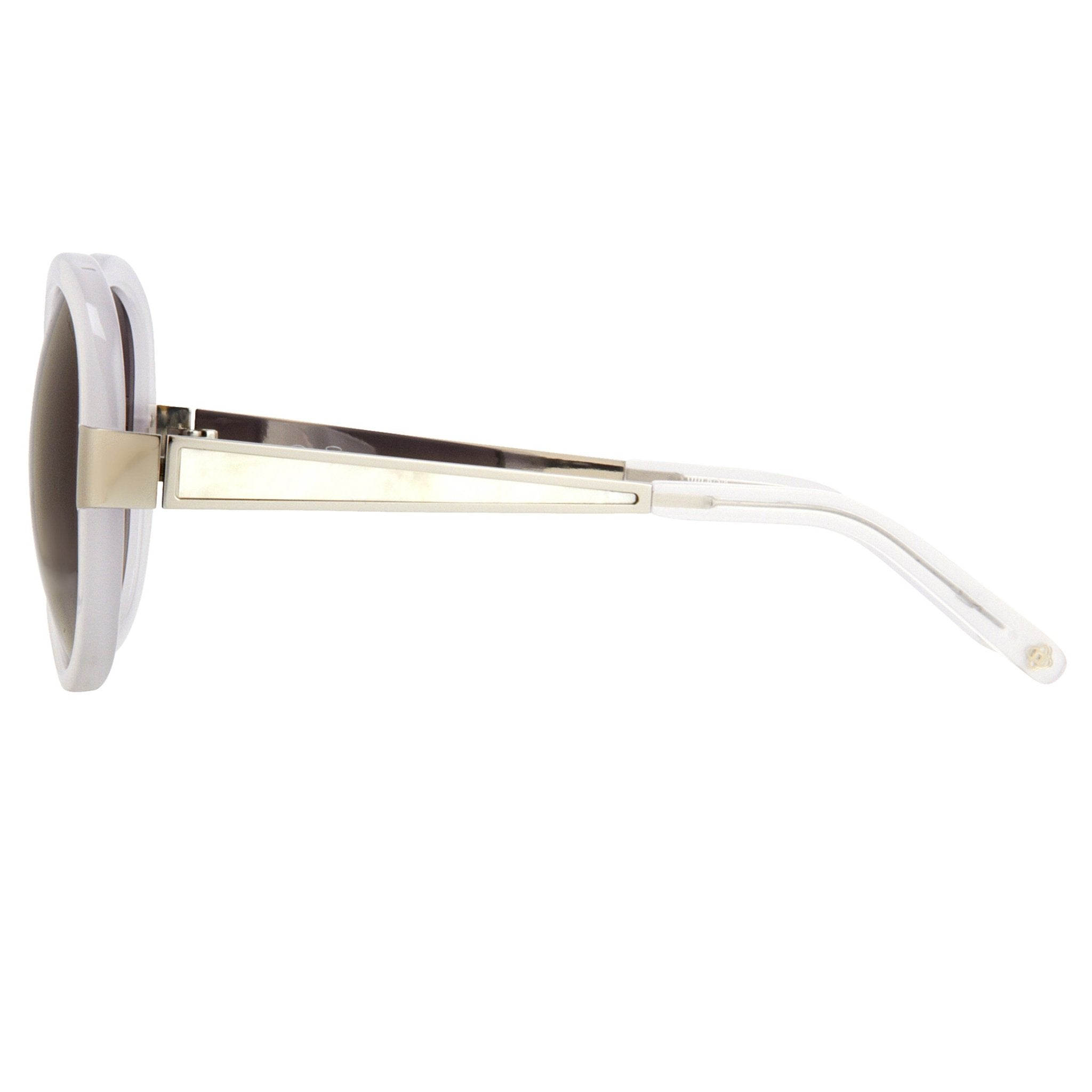 Oscar De La Renta Sunglasses Round Ivory and Grey-GR8 Sunglasses