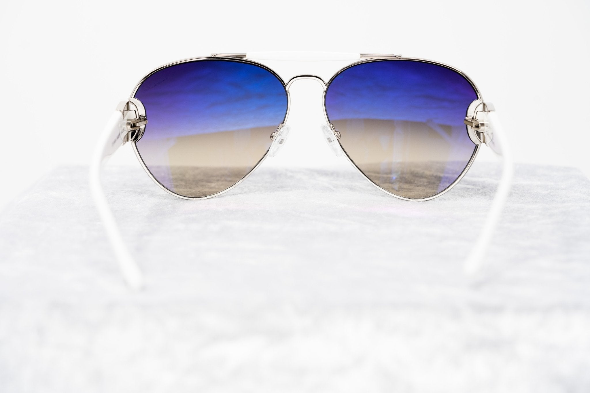 Oscar De La Renta Sunglasses Oversized Silver and Dark Grey-GR8 Sunglasses