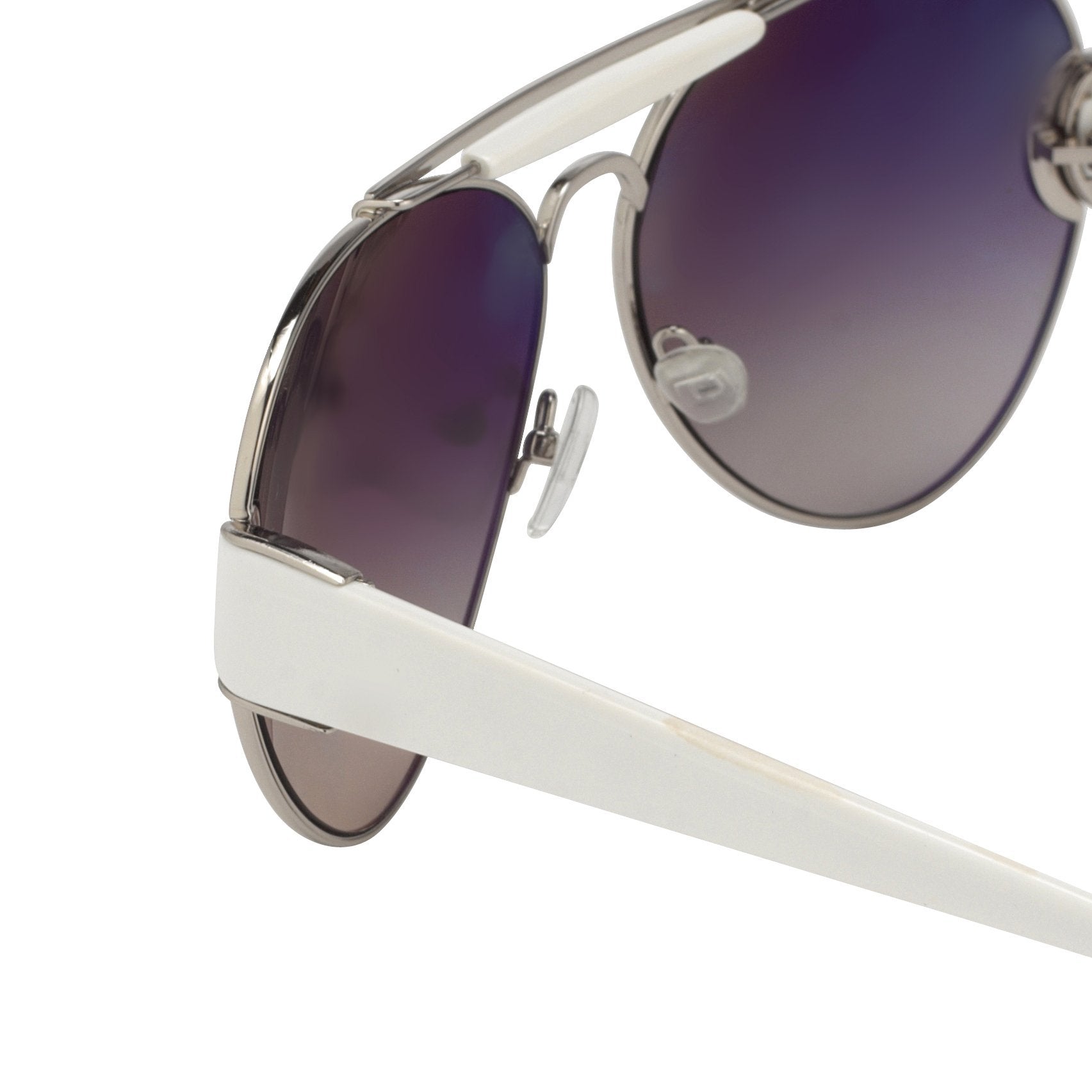 Oscar De La Renta Women Sunglasses White Silver and Dark Grey Lenses Category 3 - ODLR53C3SUN - Watches & Crystals