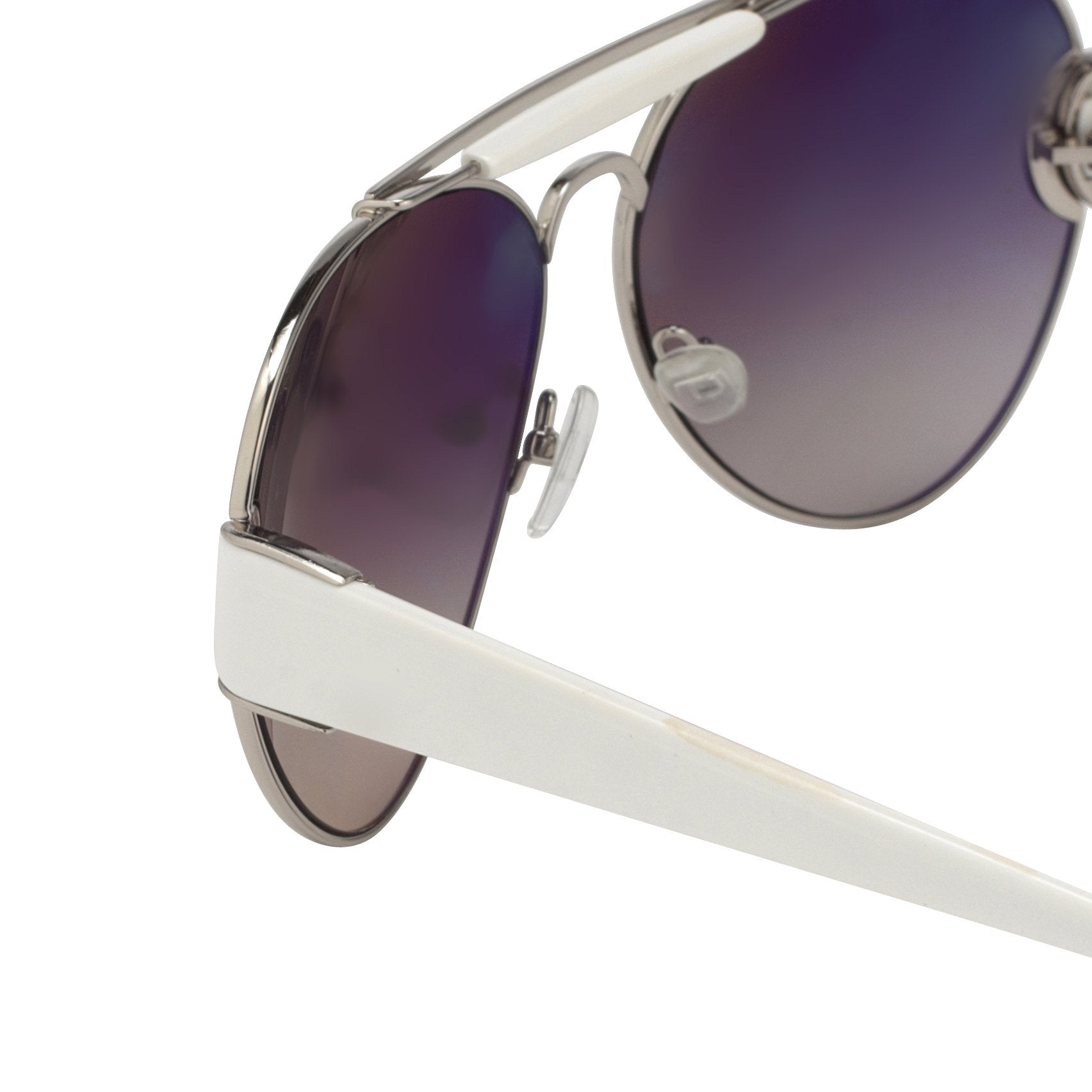 Oscar De La Renta Sunglasses Oversized Silver and Dark Grey-GR8 Sunglasses