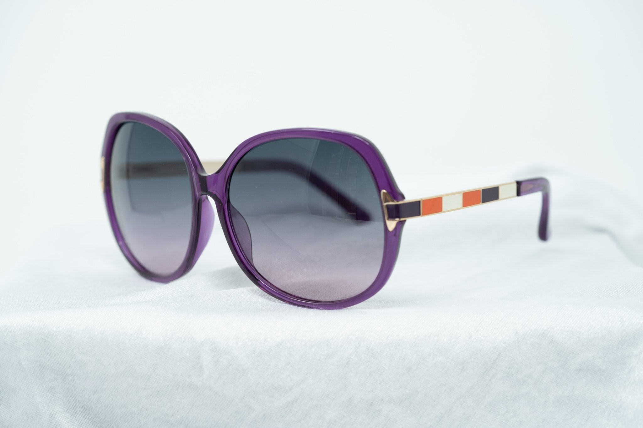 Oscar De La Renta Sunglasses Oversized Purple and Grey-GR8 Sunglasses
