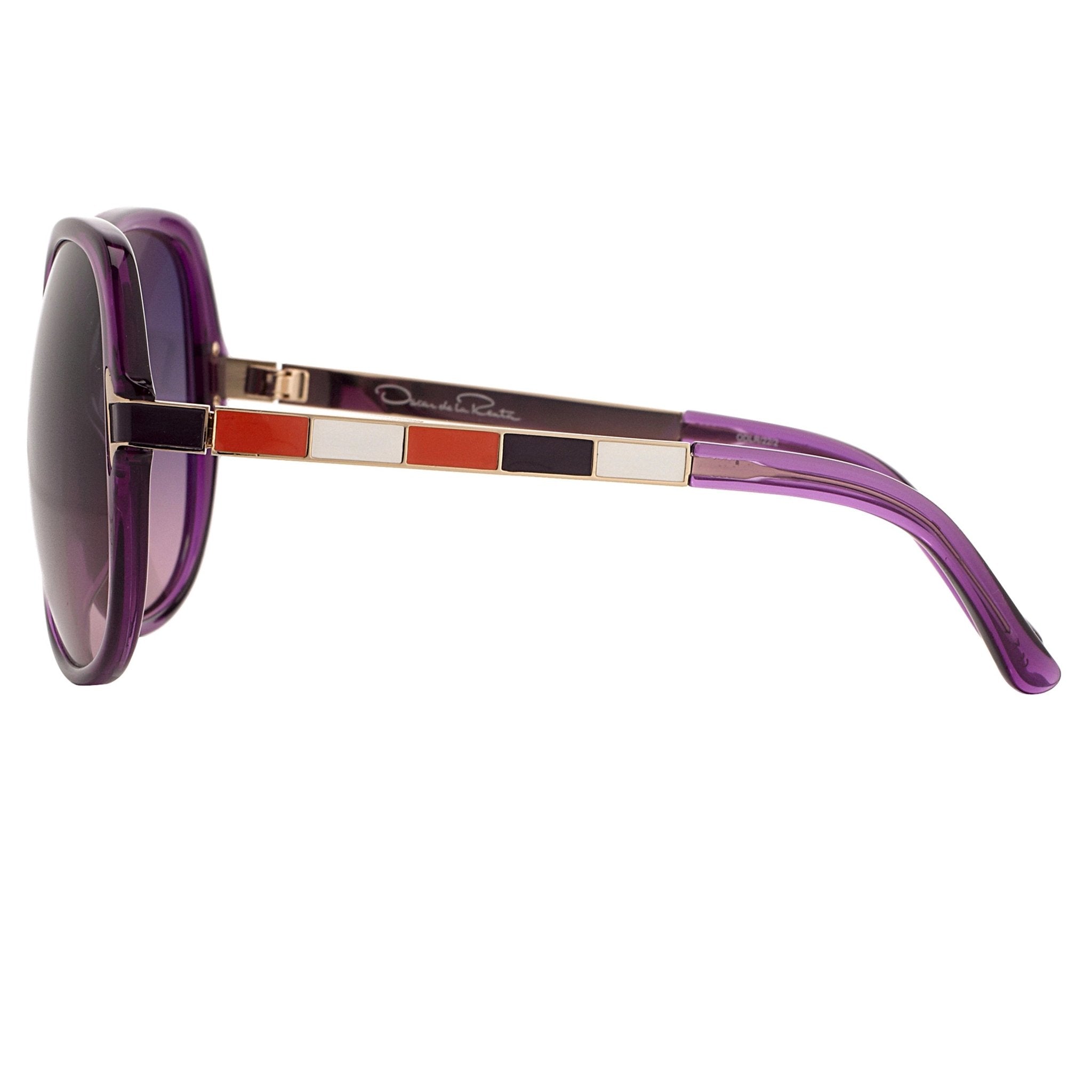 Oscar De La Renta Sunglasses Oversized Purple and Grey-GR8 Sunglasses