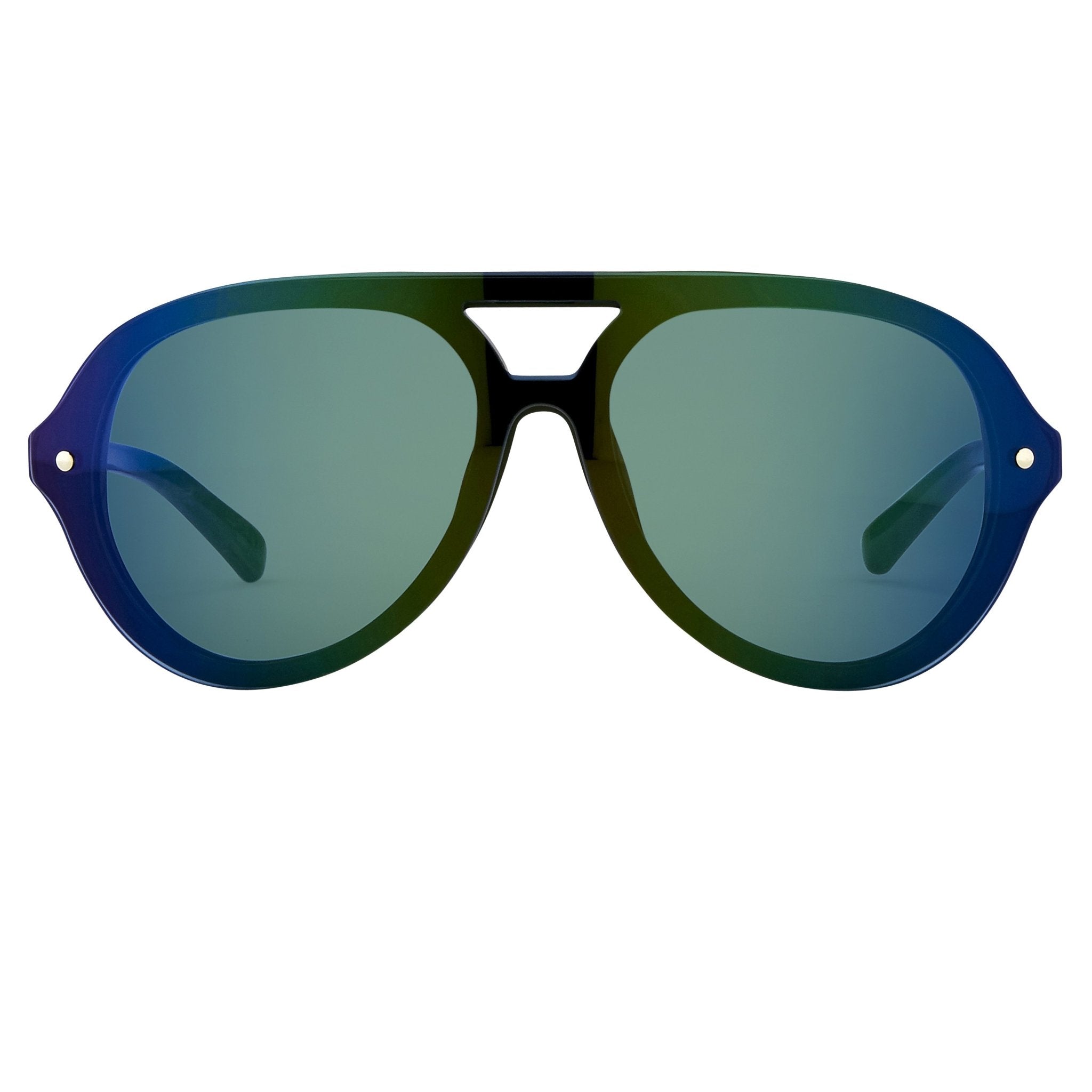 Phillip Lim Sunglasses Aviator Male Hunter Beetle Green CAT3 Dark Tint Green Mirror Lenses - PL117C5SUN - Watches & Crystals