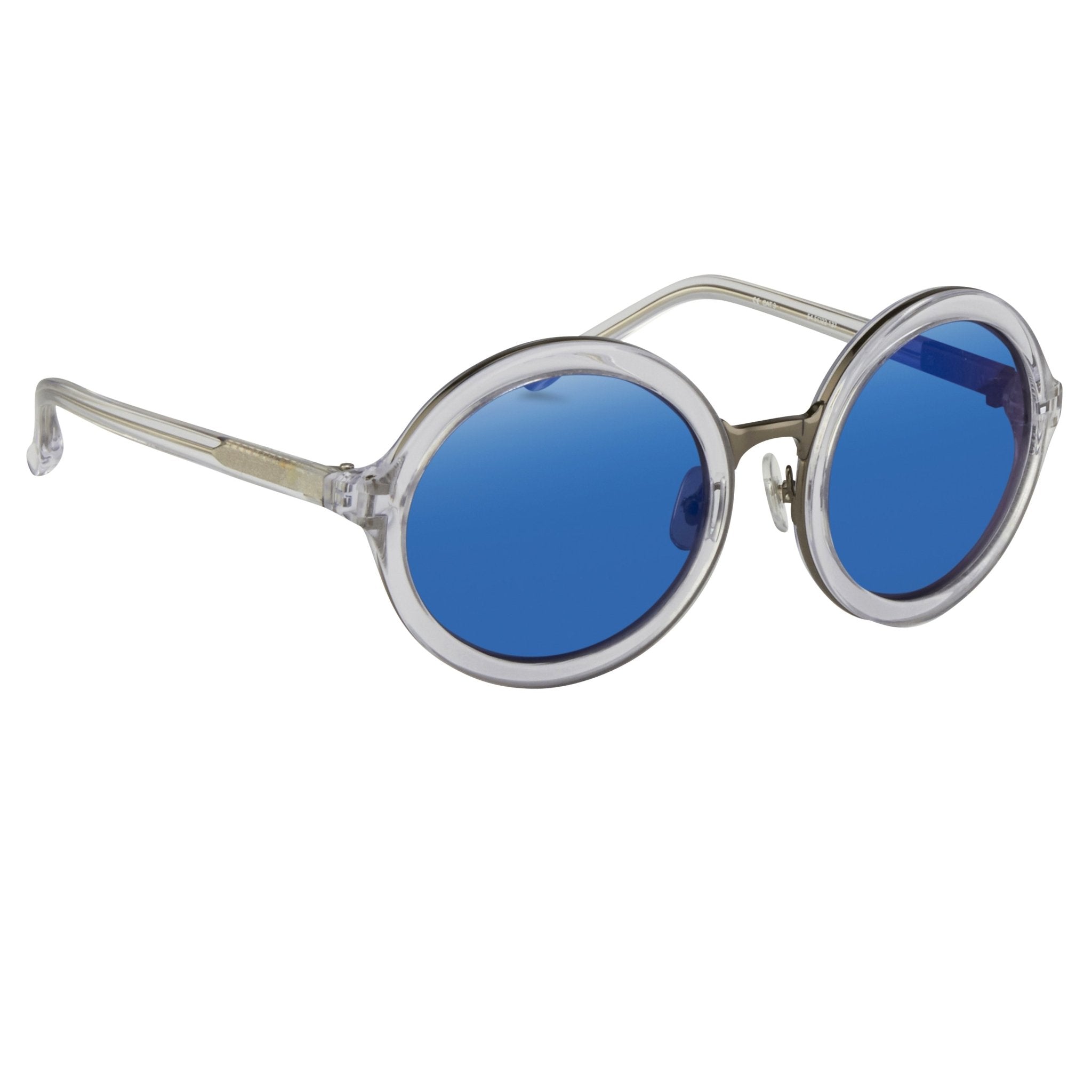 Phillip Lim Sunglasses Round Gun Metal and Blue-GR8 Sunglasses