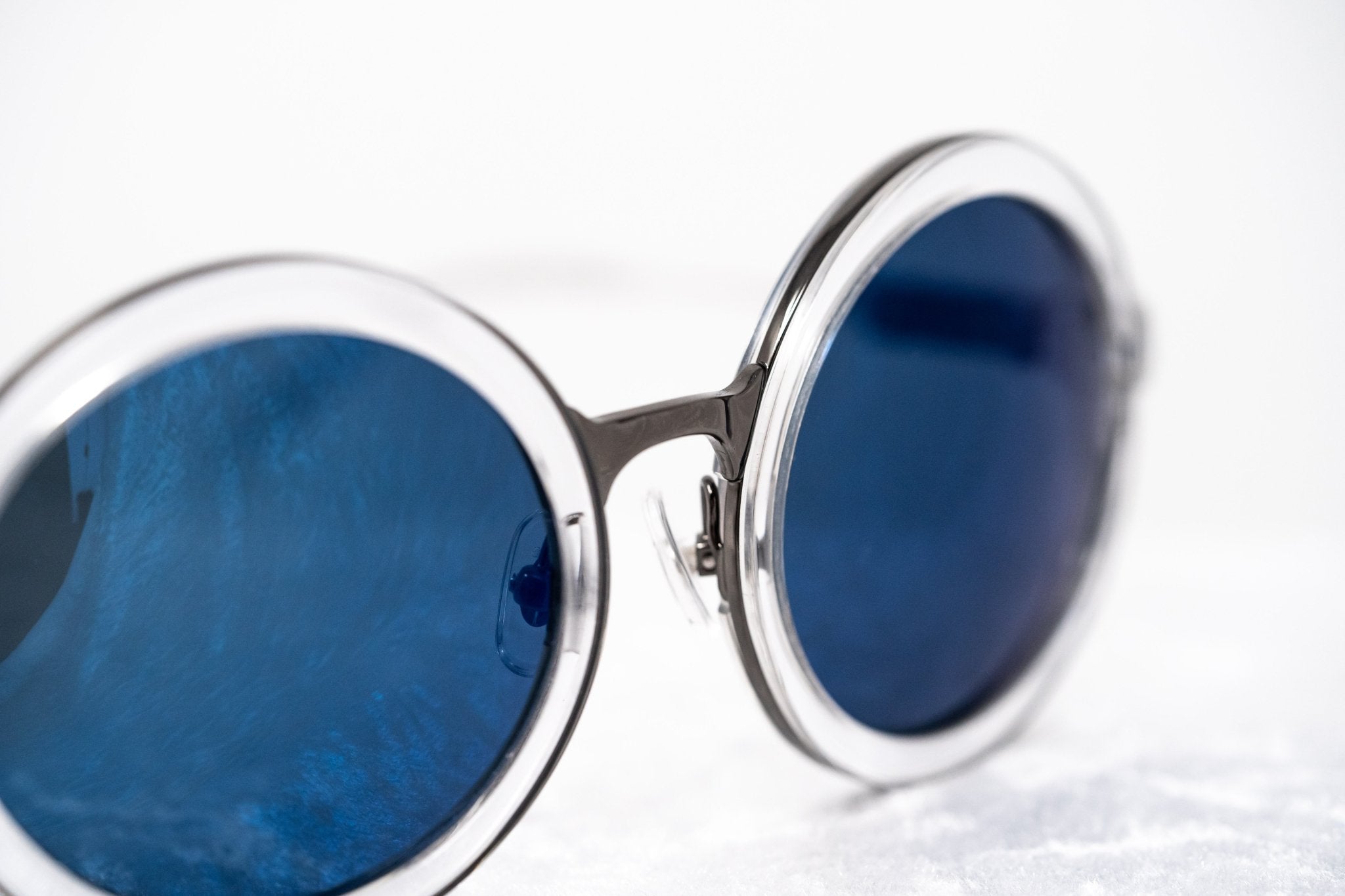 Phillip Lim Sunglasses Round Gun Metal and Blue-GR8 Sunglasses