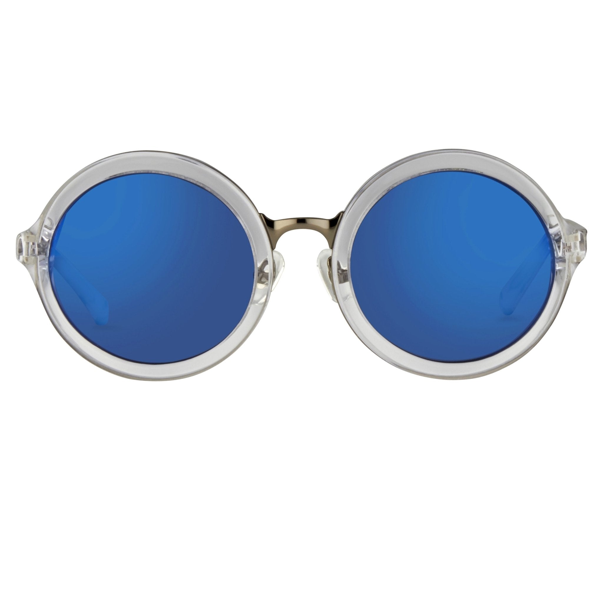 Phillip Lim Sunglasses Round Gun Metal and Blue-GR8 Sunglasses