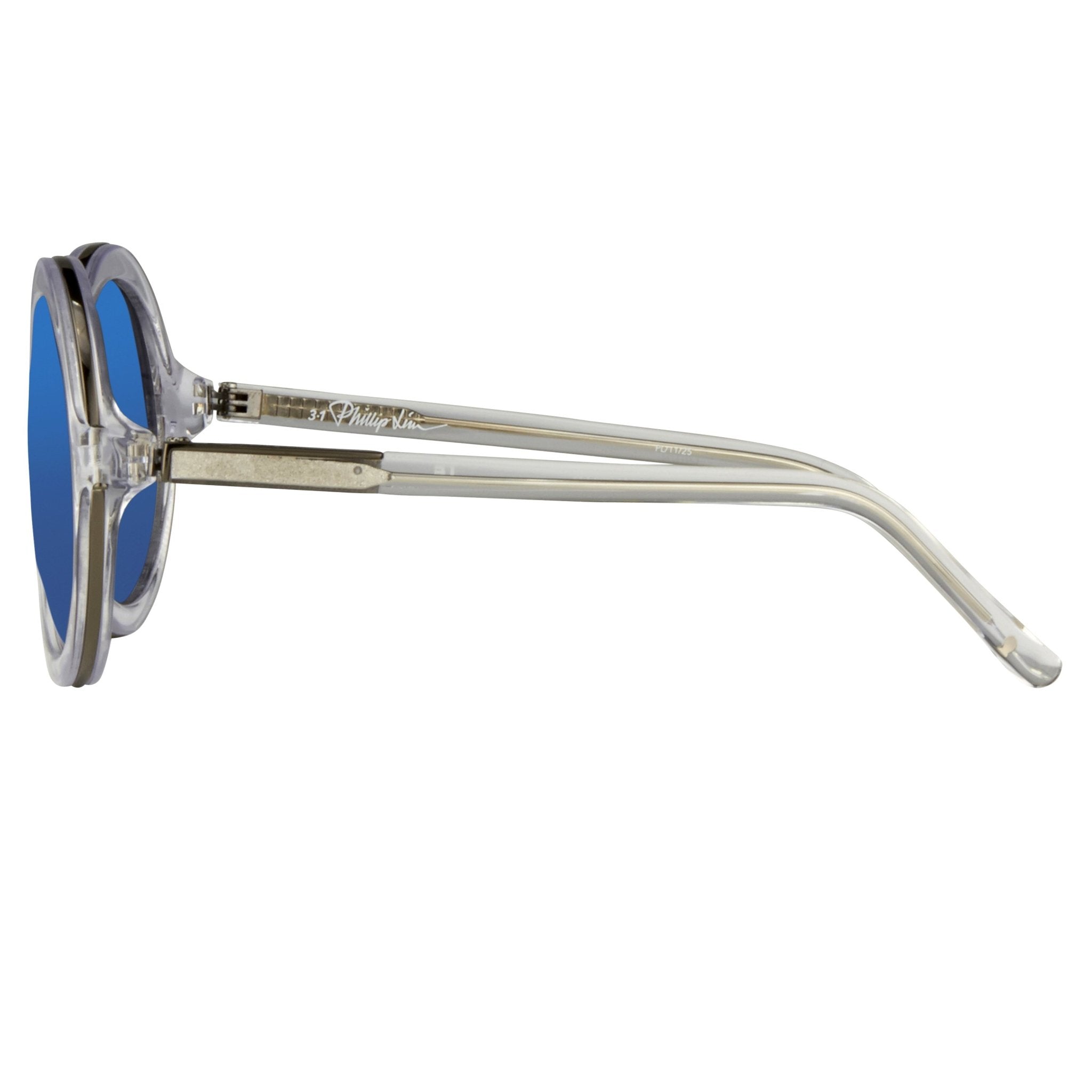 Phillip Lim Sunglasses Round Gun Metal and Blue-GR8 Sunglasses