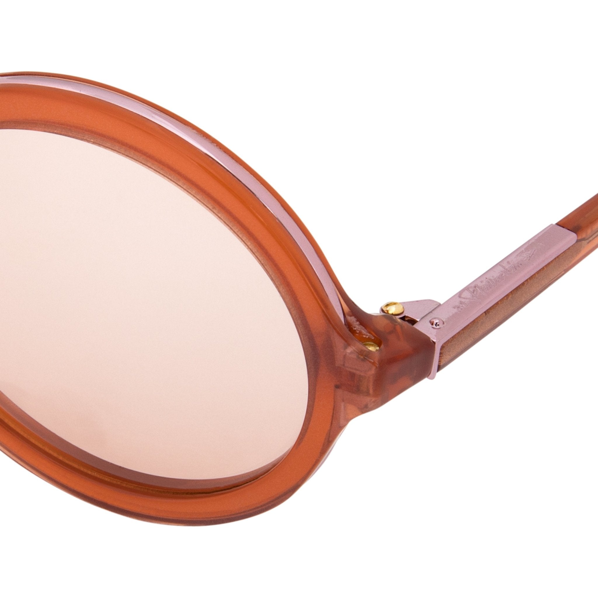 Phillip Lim Sunglasses Round Rose and Pink Nickel with Pink Tinted Lenses Category 1 - PL11C32SUN - Watches & Crystals