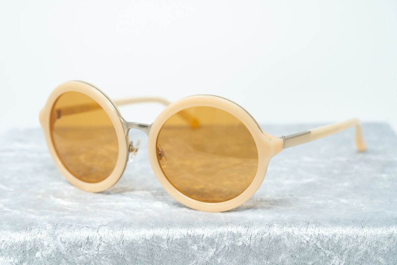 Phillip Lim Sunglasses Round Apricot and Dark Brown-GR8 Sunglasses