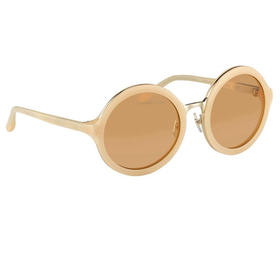 Phillip Lim Sunglasses Round Apricot and Dark Brown-GR8 Sunglasses