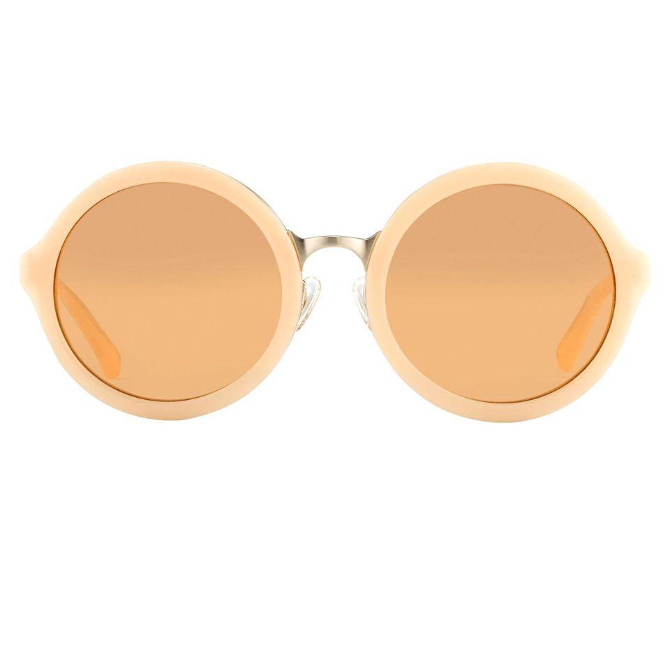 Phillip Lim Sunglasses with Round Apricot Brushed Gold and Dark Brown Lenses - PL11C15SUN - Watches & Crystals