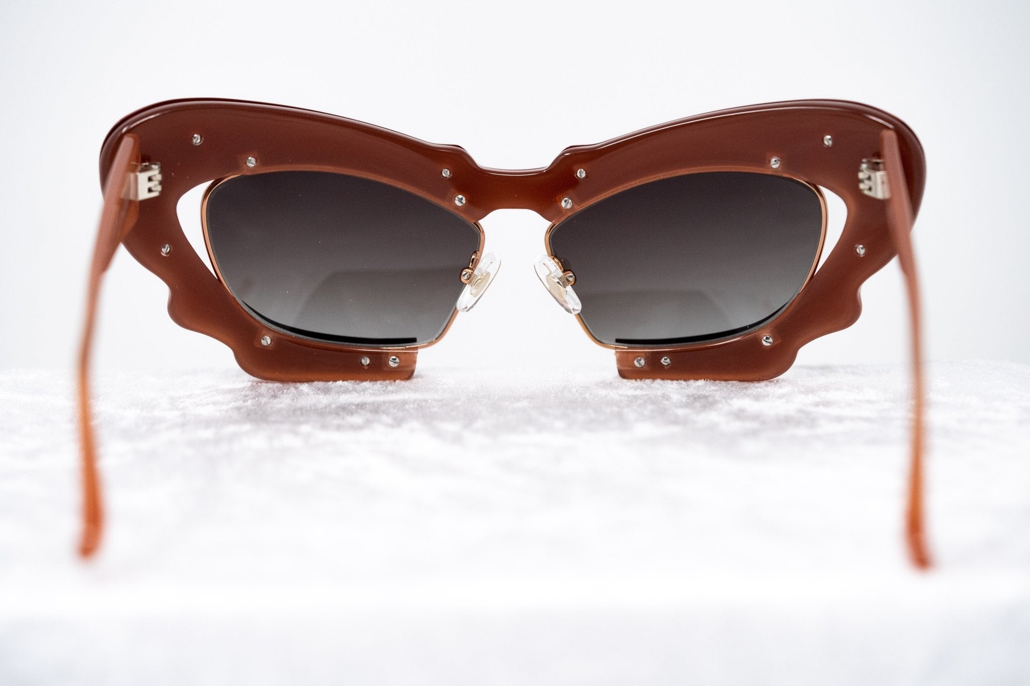 Prabal Gurung Sunglasses Cat Eye Special Brushed Red and Grey Gradient-GR8 Sunglasses