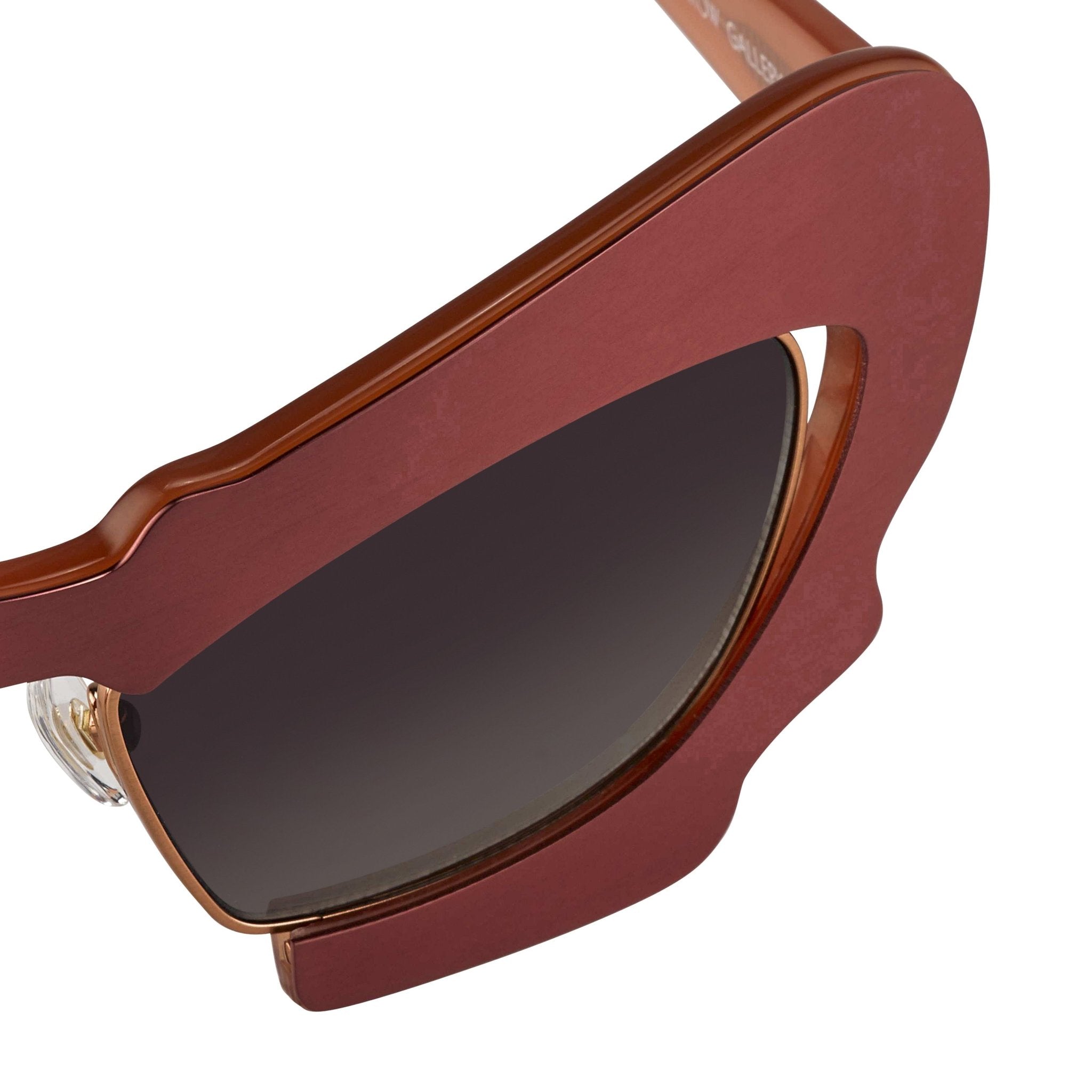 Prabal Gurung Sunglasses Cat Eye Special Brushed Red and Grey Gradient-GR8 Sunglasses