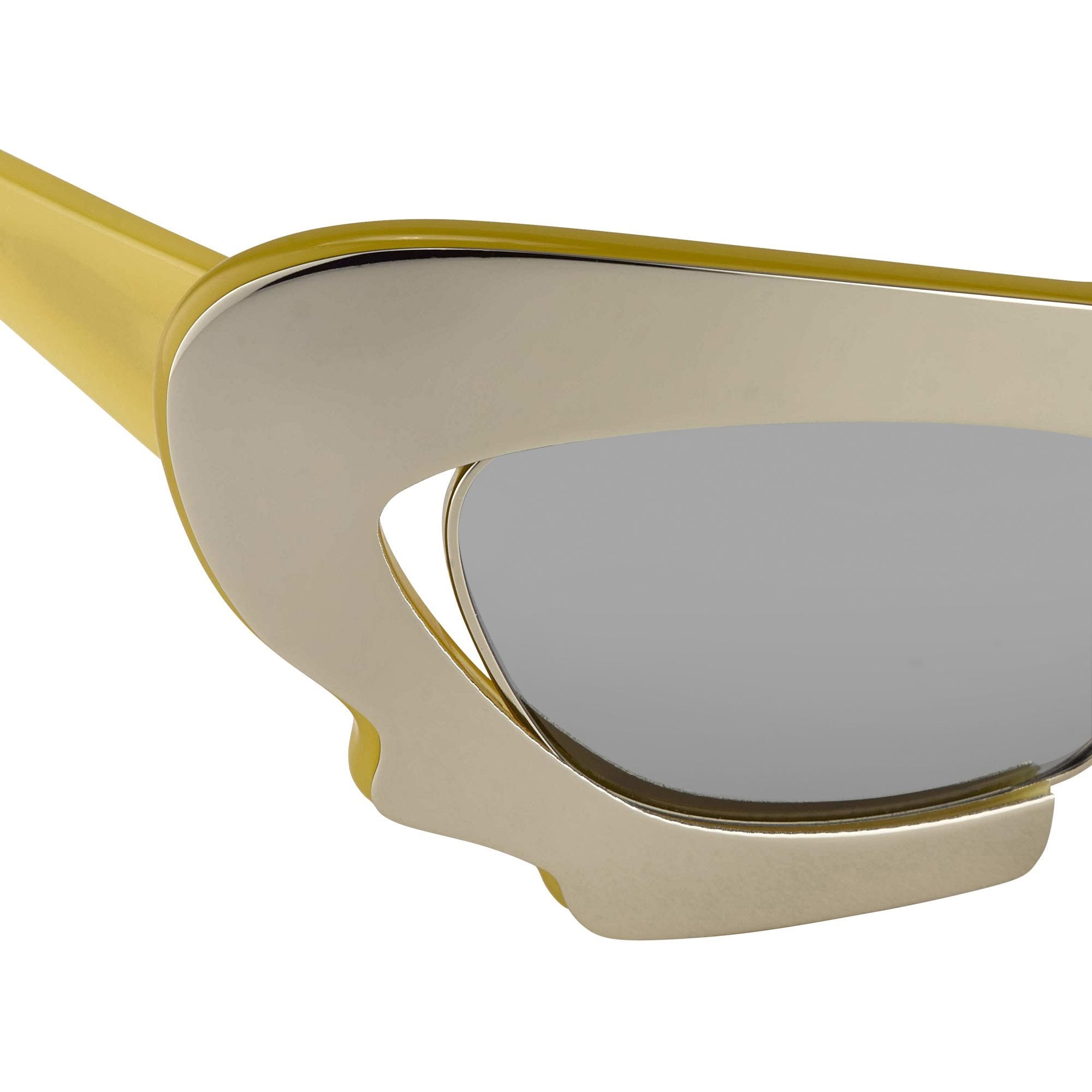 Prabal Gurung Sunglasses Cat Eye Special Mustard Yellow/Silver and Gray-GR8 Sunglasses