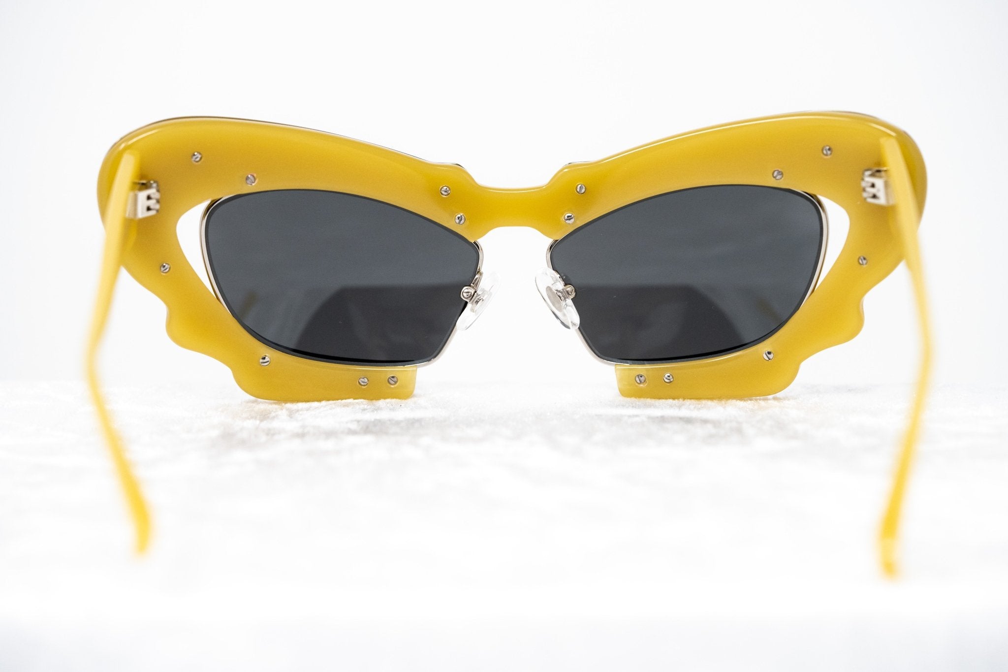 Prabal Gurung Sunglasses Cat Eye Special Mustard Yellow/Silver and Gray-GR8 Sunglasses