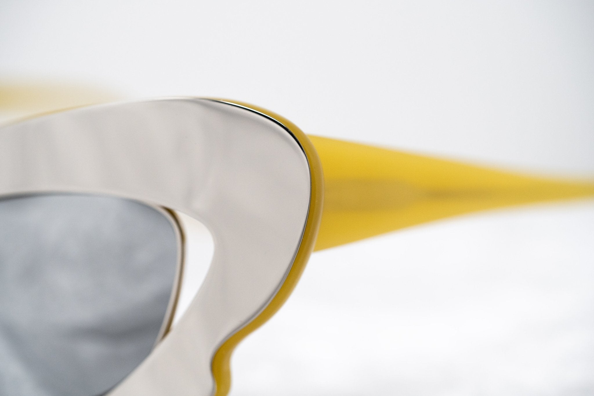 Prabal Gurung Sunglasses Cat Eye Special Mustard Yellow/Silver and Gray-GR8 Sunglasses