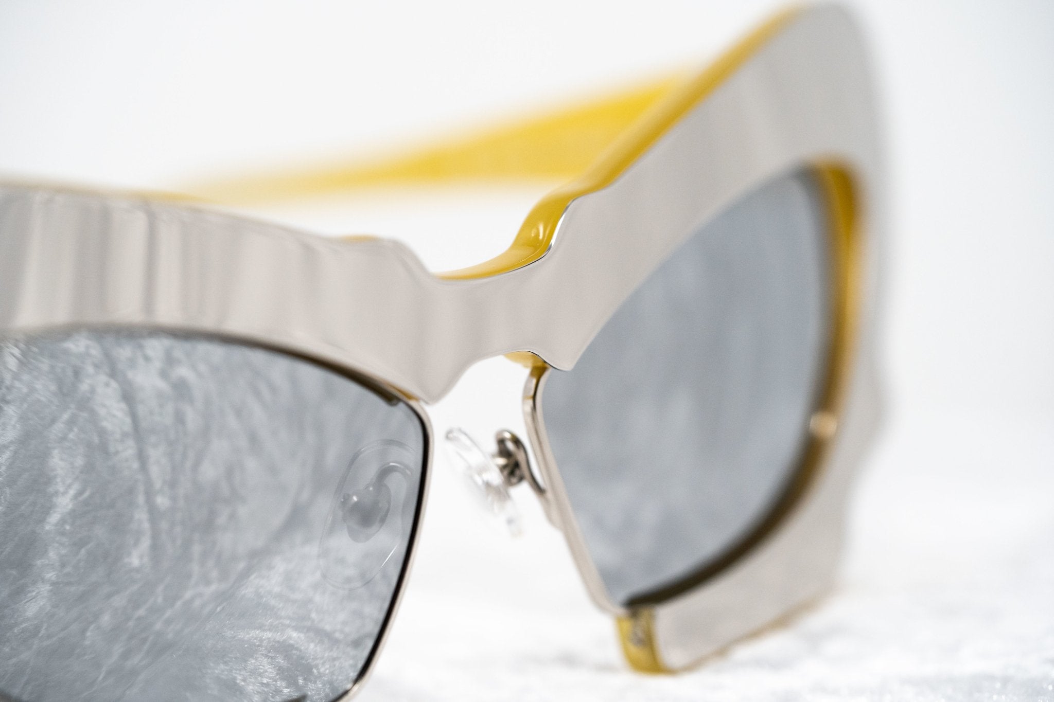 Prabal Gurung Sunglasses Cat Eye Special Mustard Yellow/Silver and Gray-GR8 Sunglasses