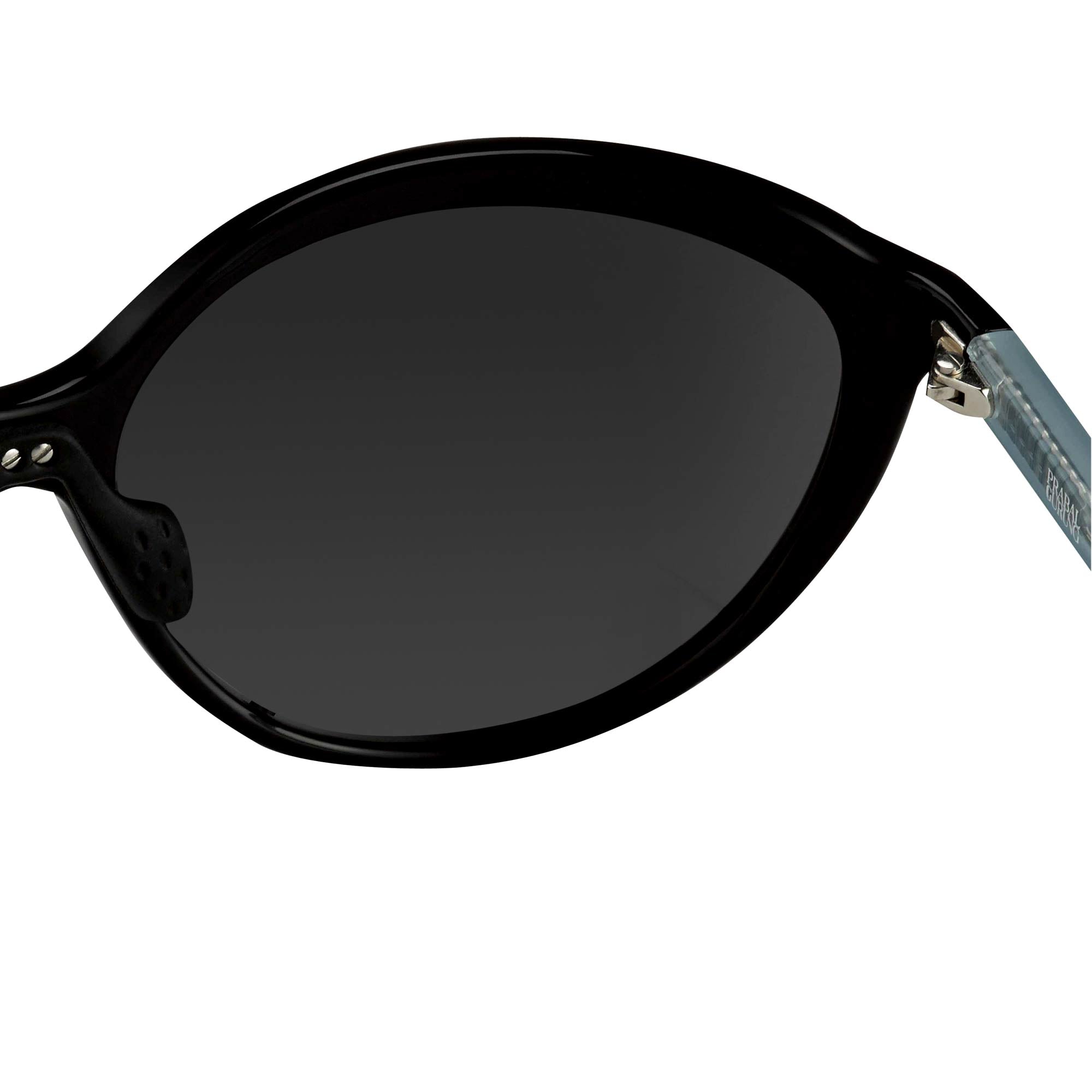 Prabal Gurung Sunglasses Oversized Black and Silver-GR8 Sunglasses