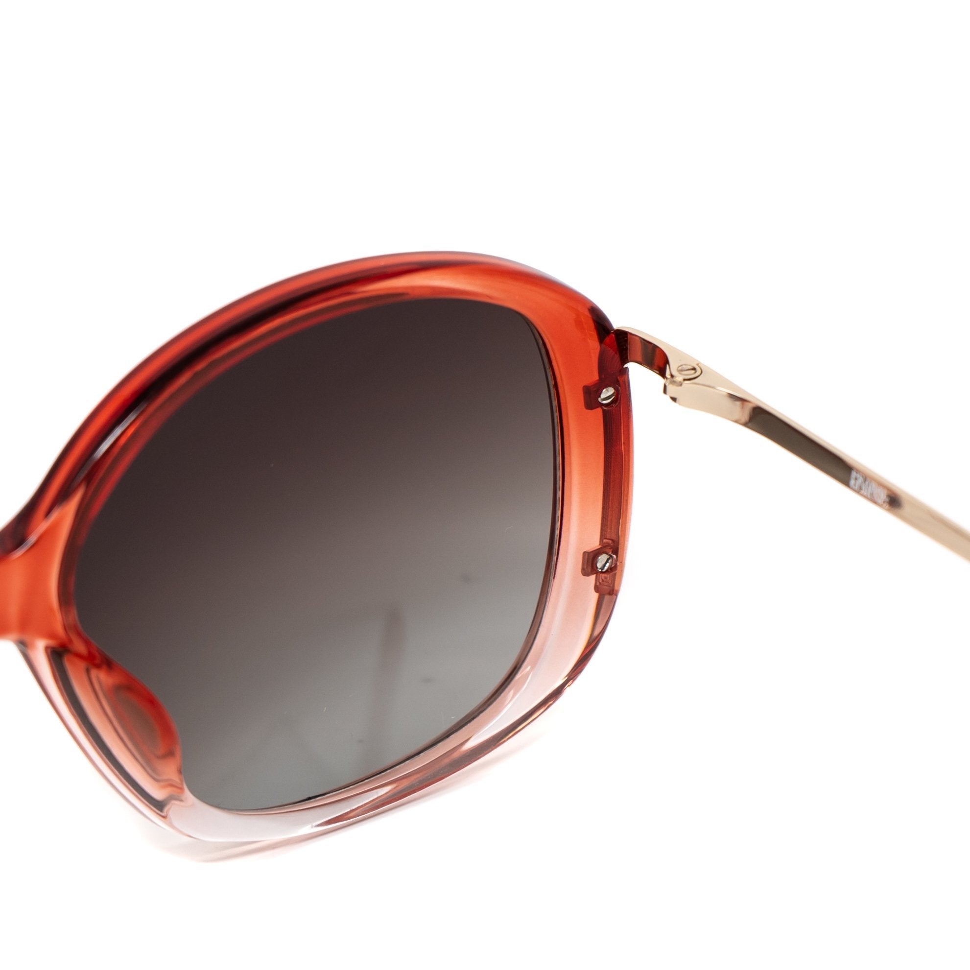 Prabal Gurung Sunglasses Oversized Female Red to Clear/Light Gold Frame Category 3 Grey Graduated Lenses PG23C2SUN - Watches & Crystals
