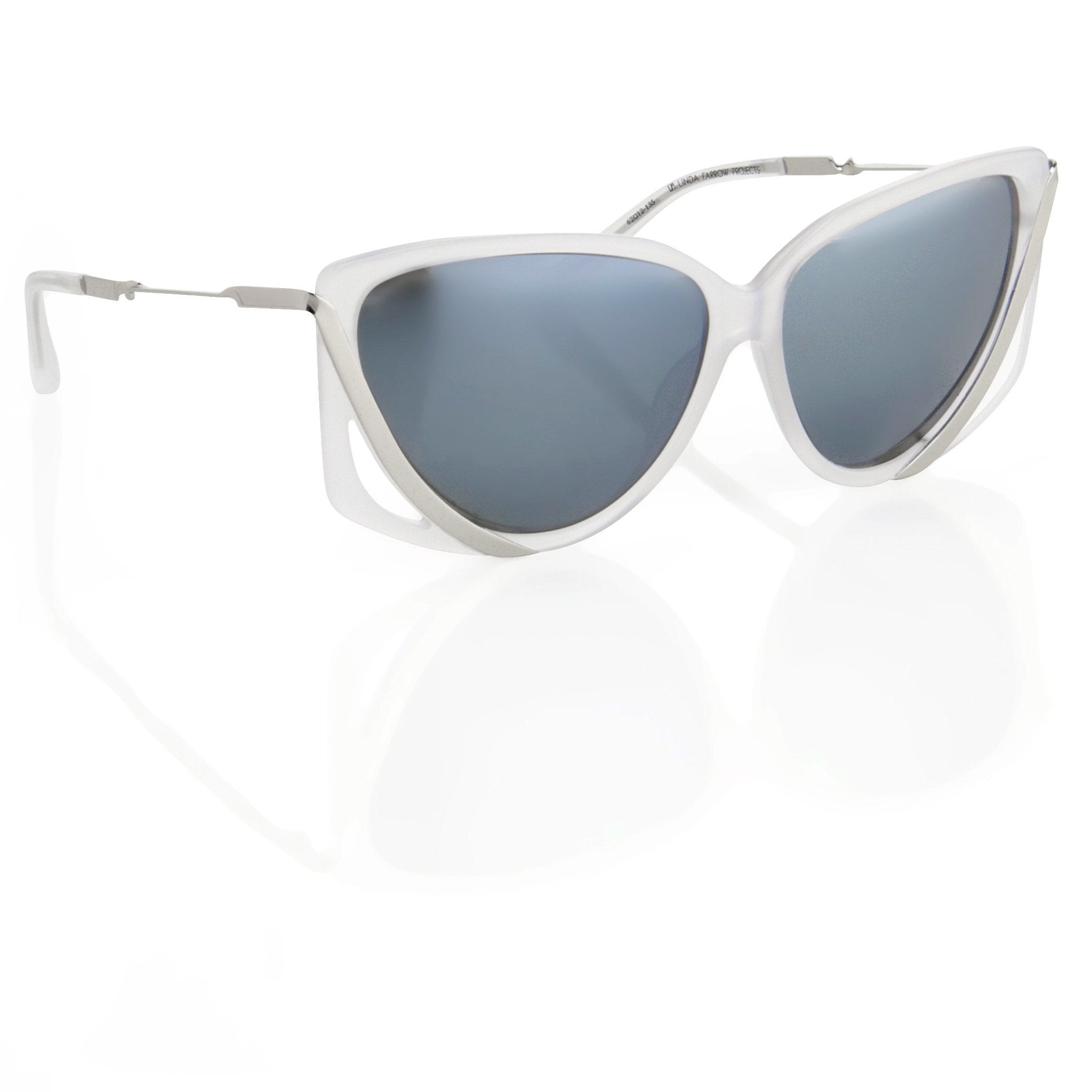 Prabal Gurung Sunglasses Rectangular Smokey White Cut Out With Grey Category 3 Graduated Lenses PG4C2SUN - Watches & Crystals