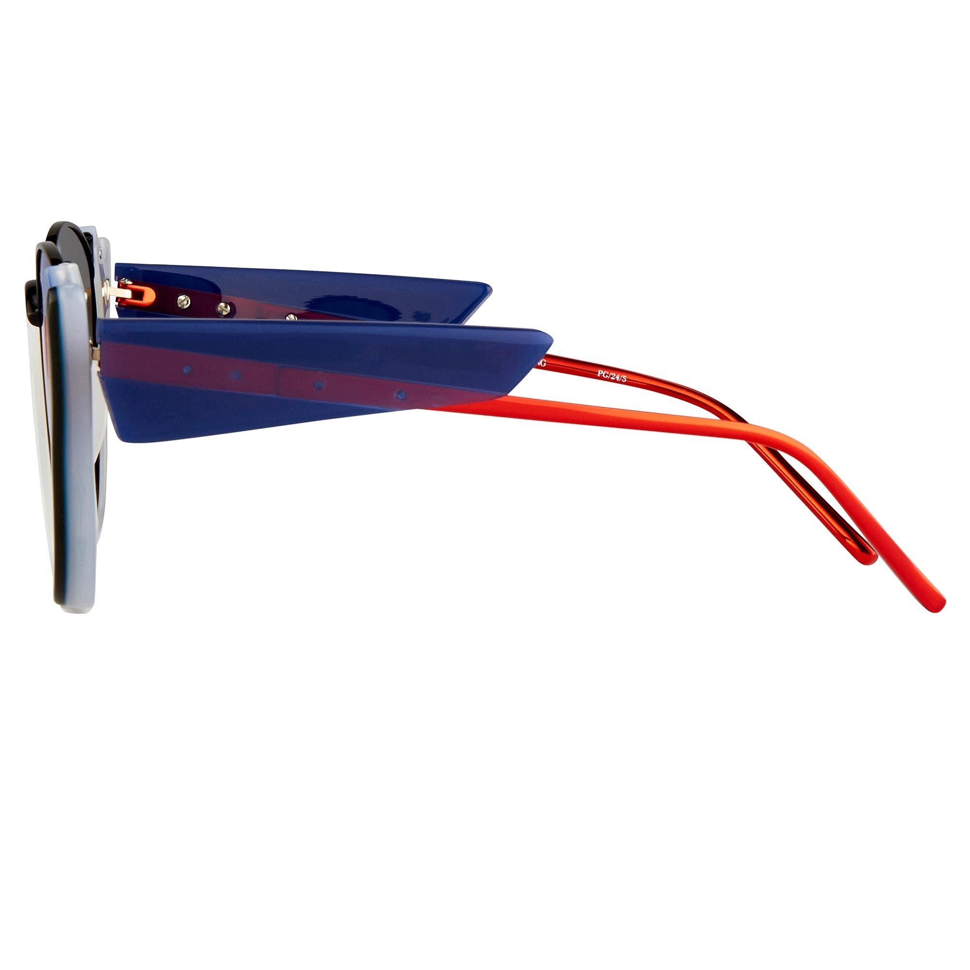 Prabal Gurung Sunglasses Round Black and Blue-GR8 Sunglasses