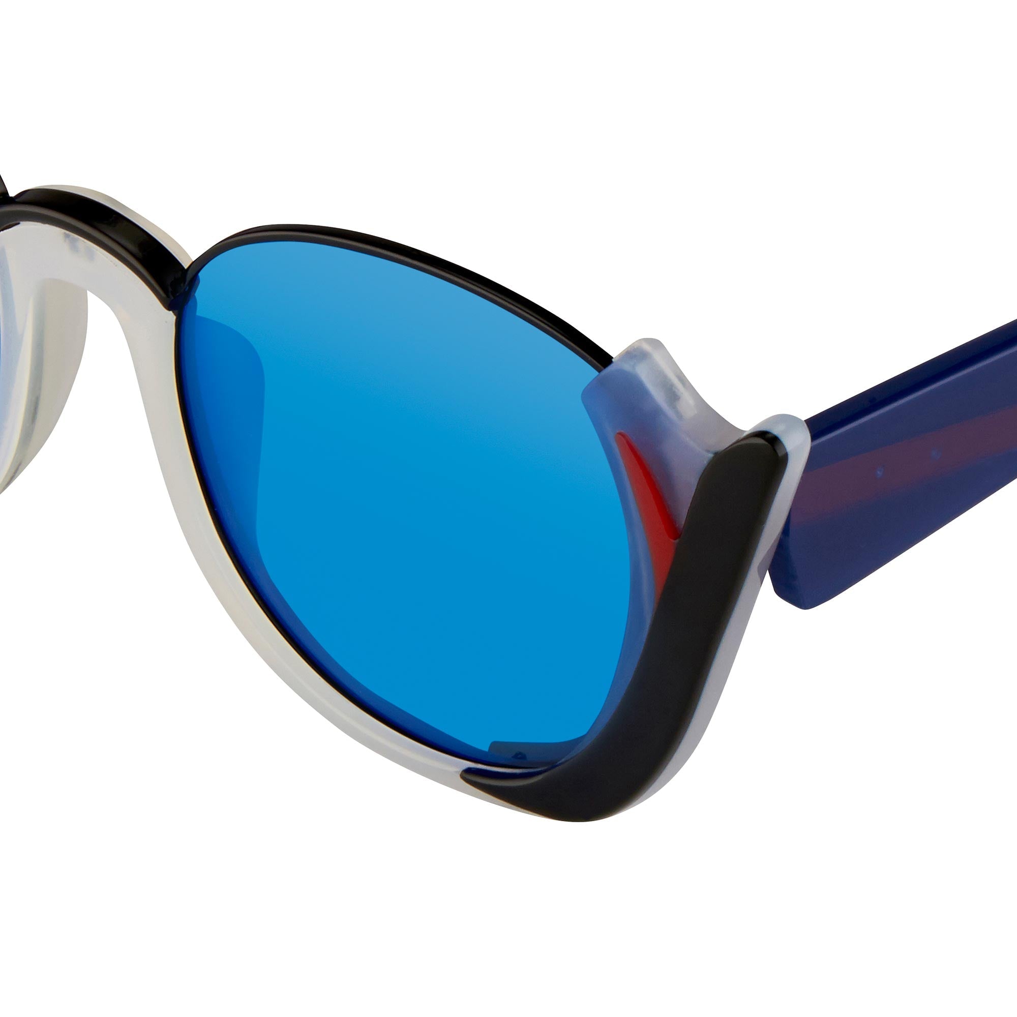 Prabal Gurung Sunglasses Round Black and Blue-GR8 Sunglasses