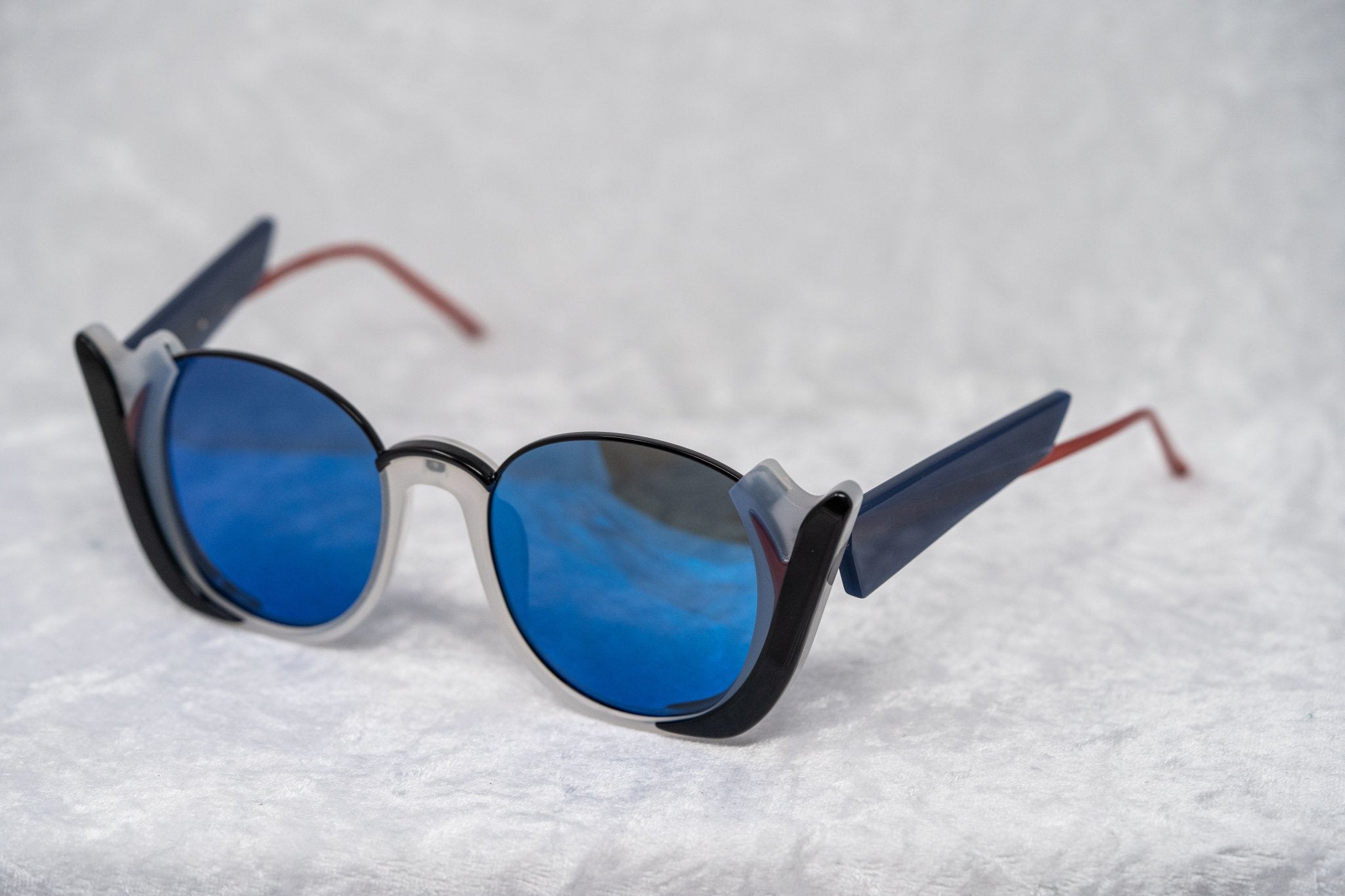 Prabal Gurung Sunglasses Round Black and Blue-GR8 Sunglasses