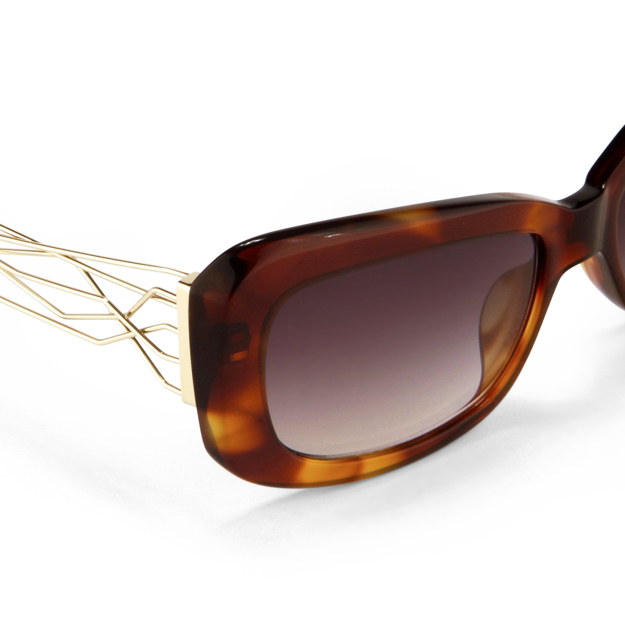 Prabal Gurung Sunglasses Rectangle Tortoise Shell and Grey-GR8 Sunglasses