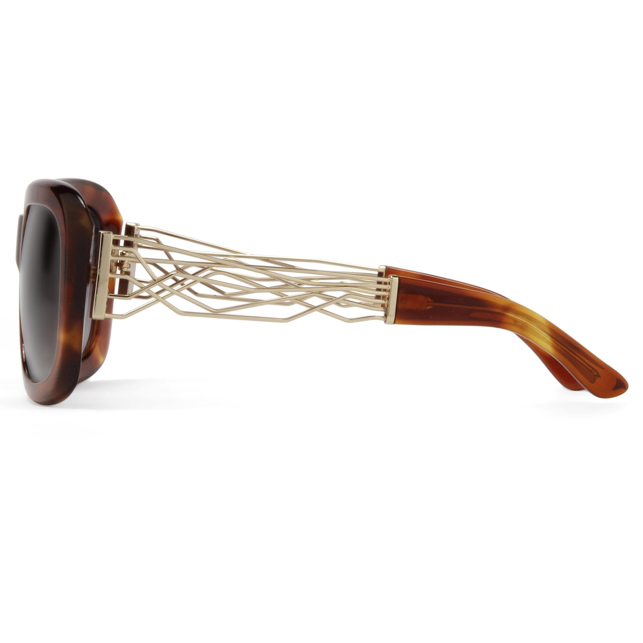 Prabal Gurung Sunglasses Rectangle Tortoise Shell Acetate and Grey-GR8 Sunglasses