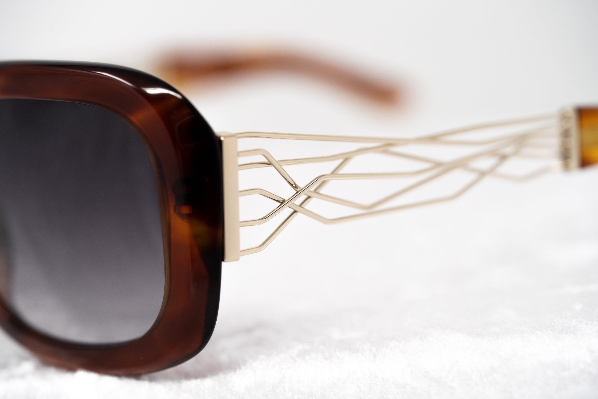 Prabal Gurung Sunglasses Rectangle Tortoise Shell Acetate and Grey-GR8 Sunglasses