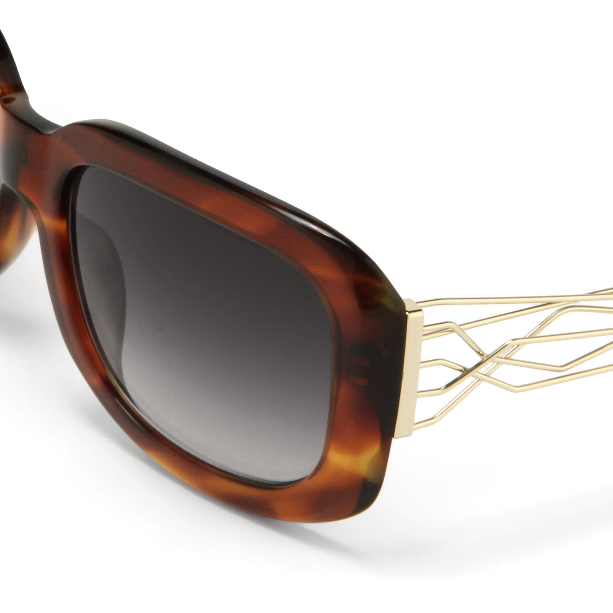 Prabal Gurung Sunglasses Rectangle Tortoise Shell Acetate and Grey-GR8 Sunglasses