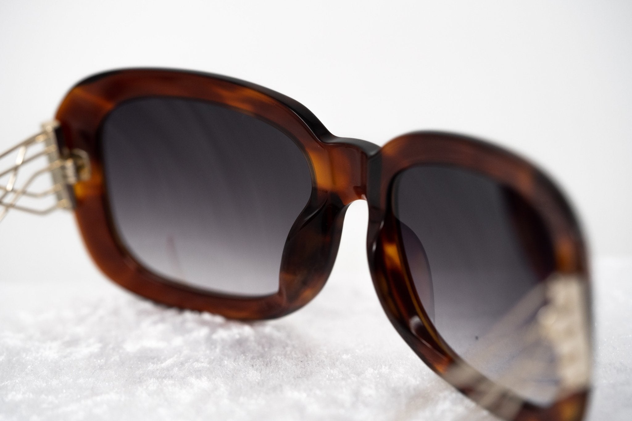 Prabal Gurung Sunglasses Rectangle Tortoise Shell Acetate and Grey-GR8 Sunglasses