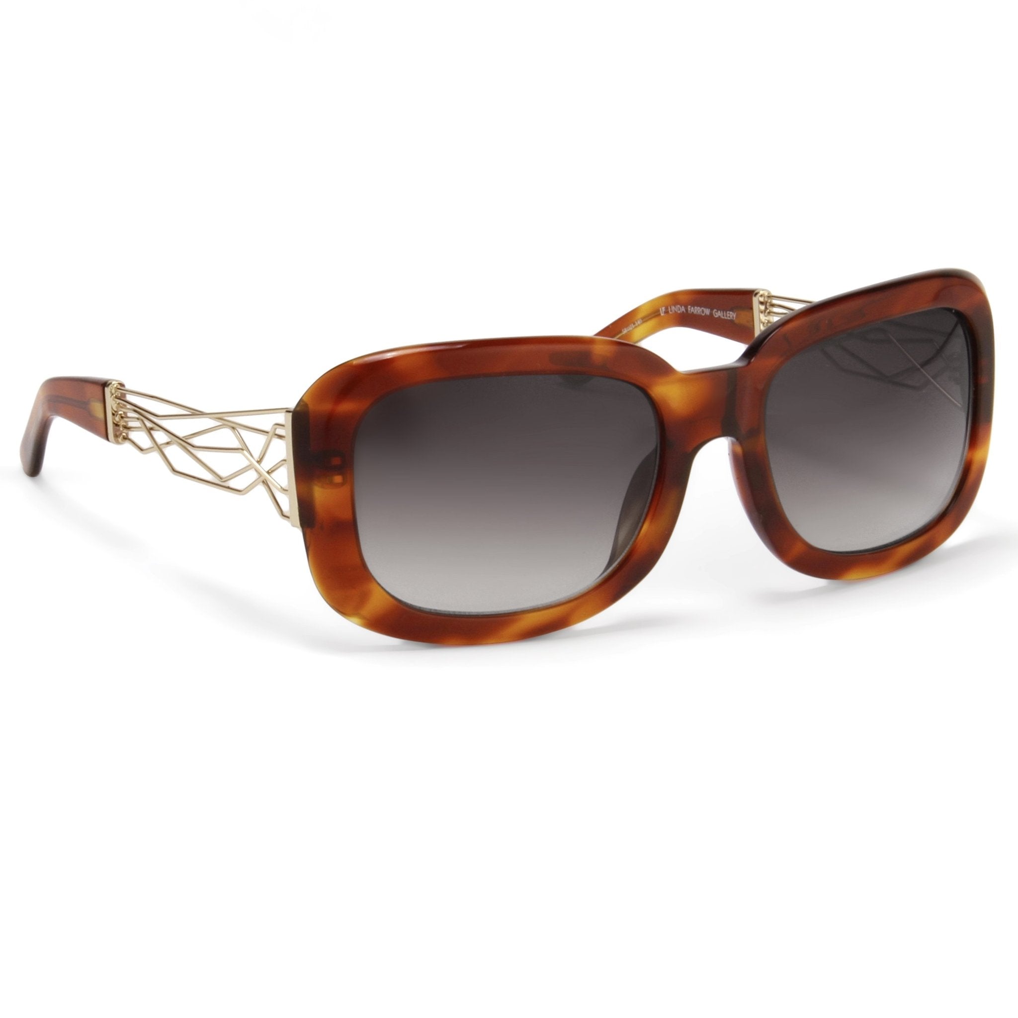 Prabal Gurung Sunglasses Rectangle Tortoise Shell Acetate and Grey-GR8 Sunglasses