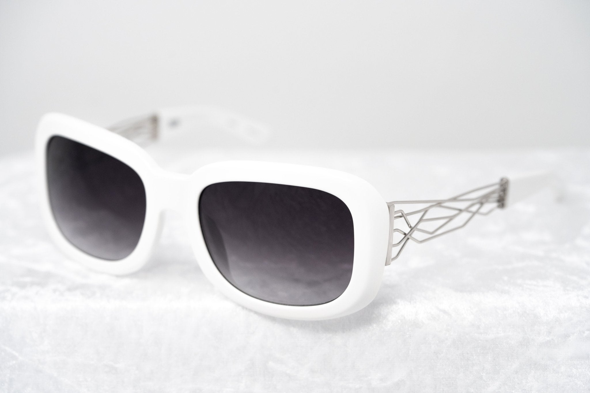 Prabal Gurung Sunglasses Rectangle White and Grey-GR8 Sunglasses