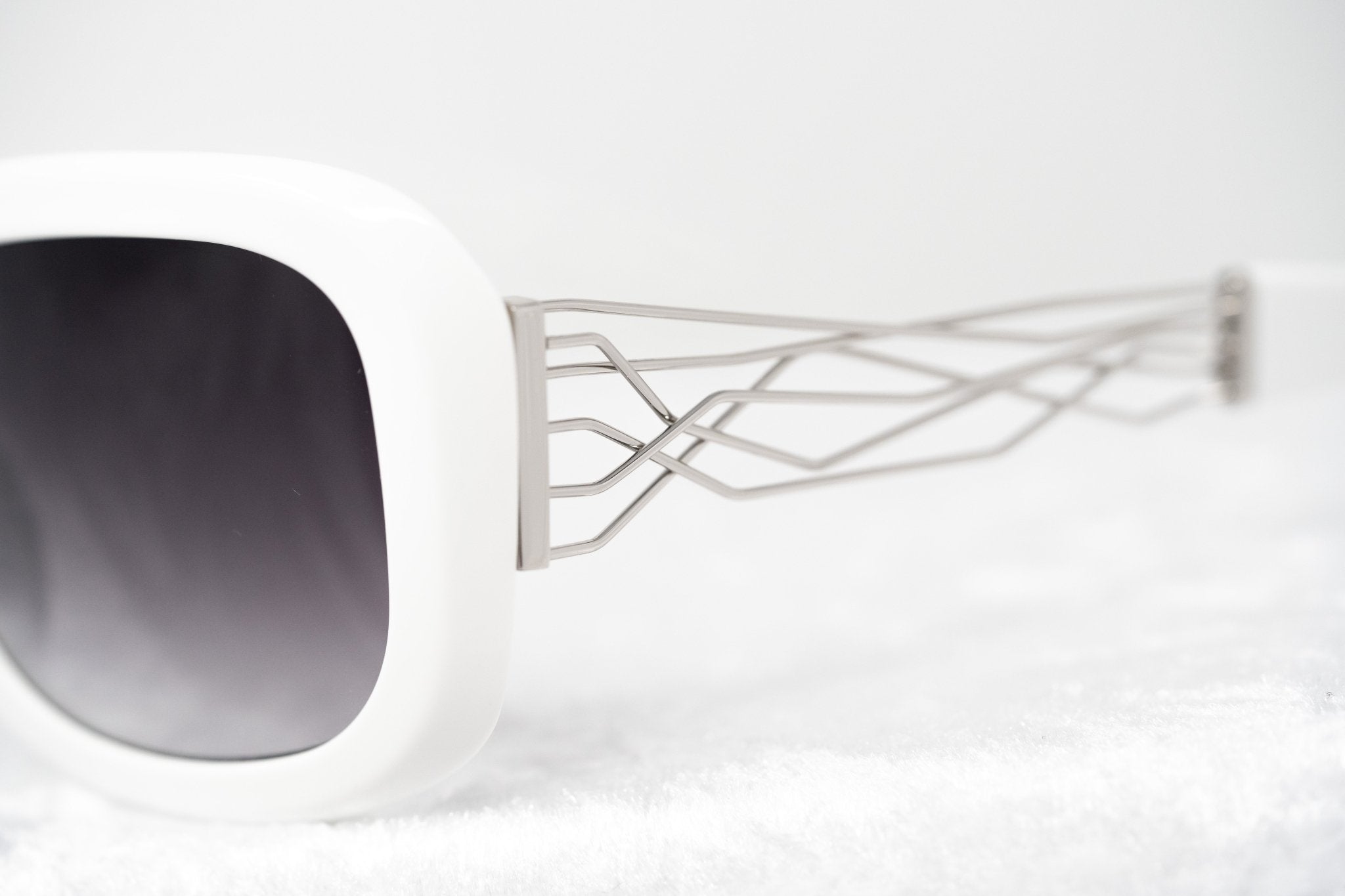 Prabal Gurung Sunglasses Rectangle White and Grey-GR8 Sunglasses