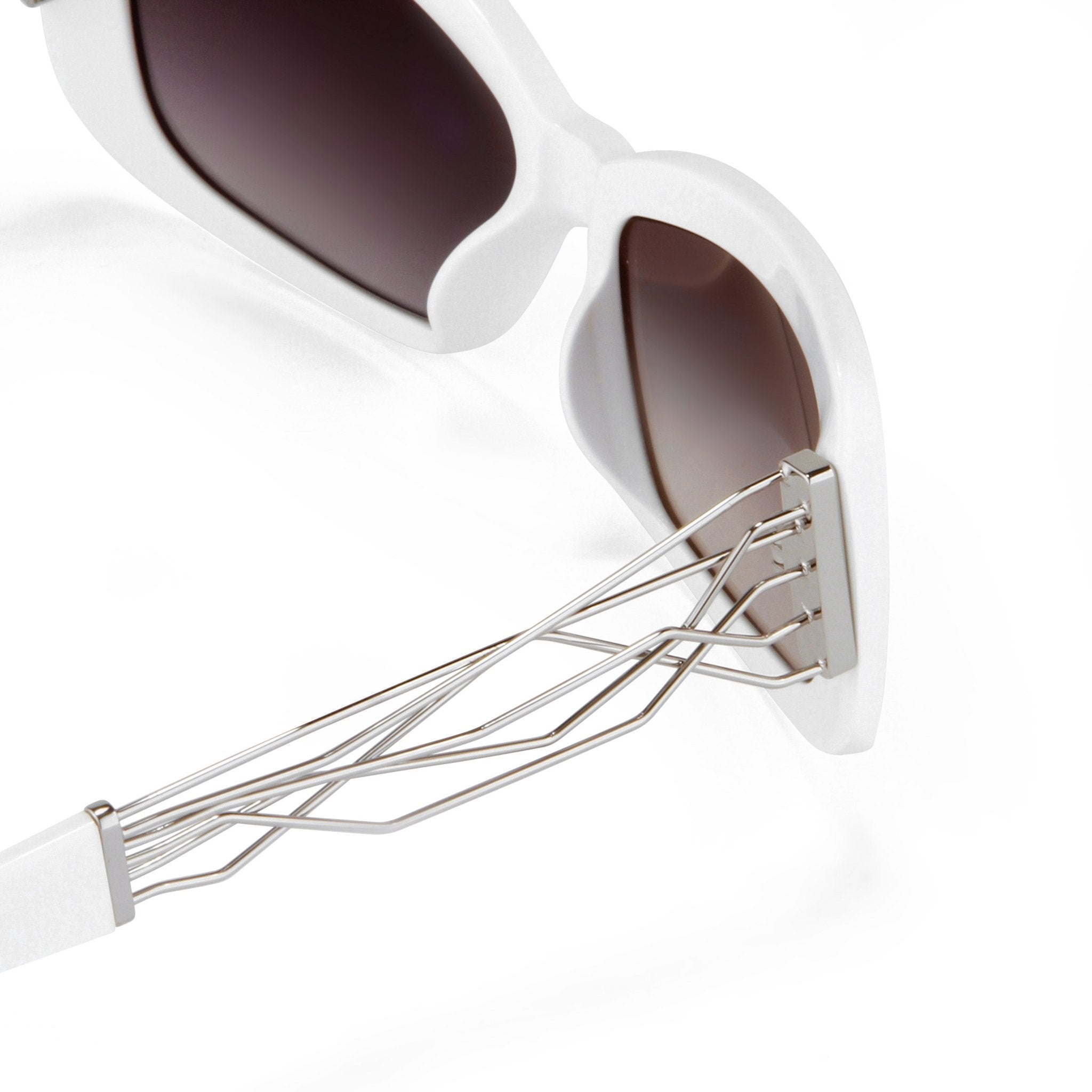 Prabal Gurung Sunglasses Rectangle White and Grey-GR8 Sunglasses