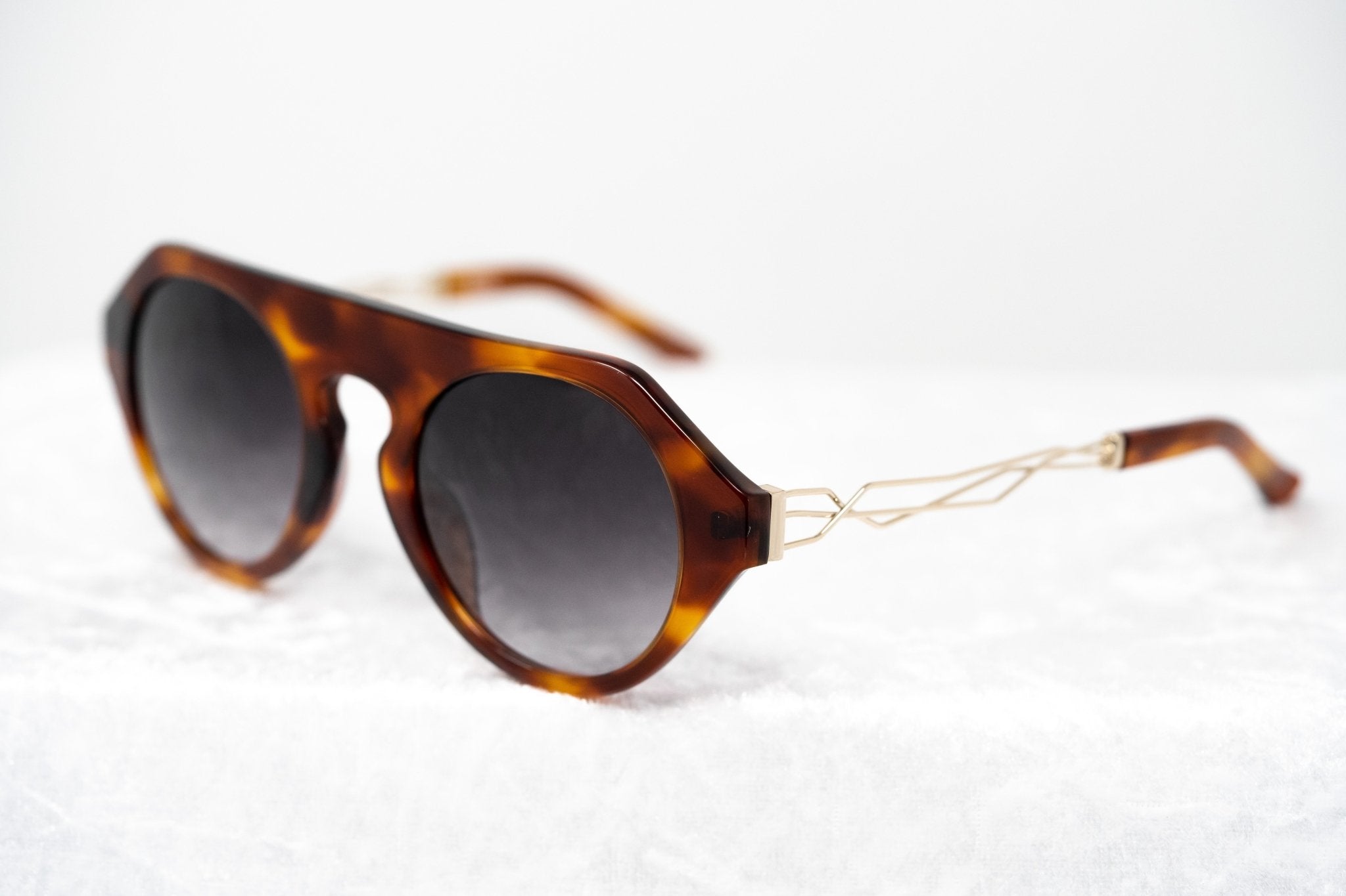 Prabal Gurung Sunglasses Round Tortoise Shell and Grey PG15C2SUN-GR8 Sunglasses